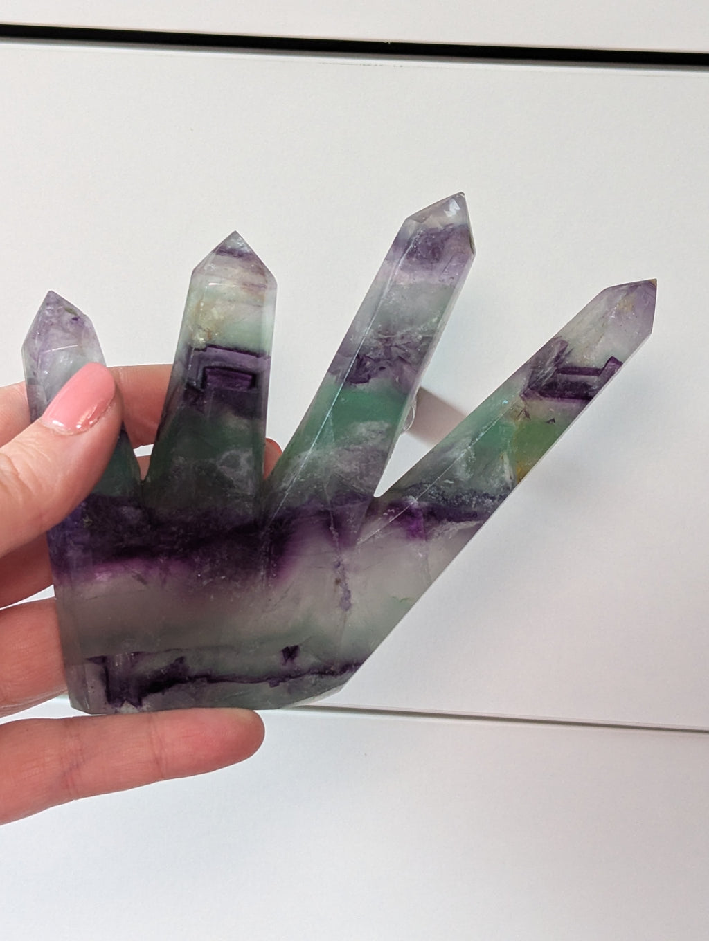 Beautiful four points Flourite crystal tower