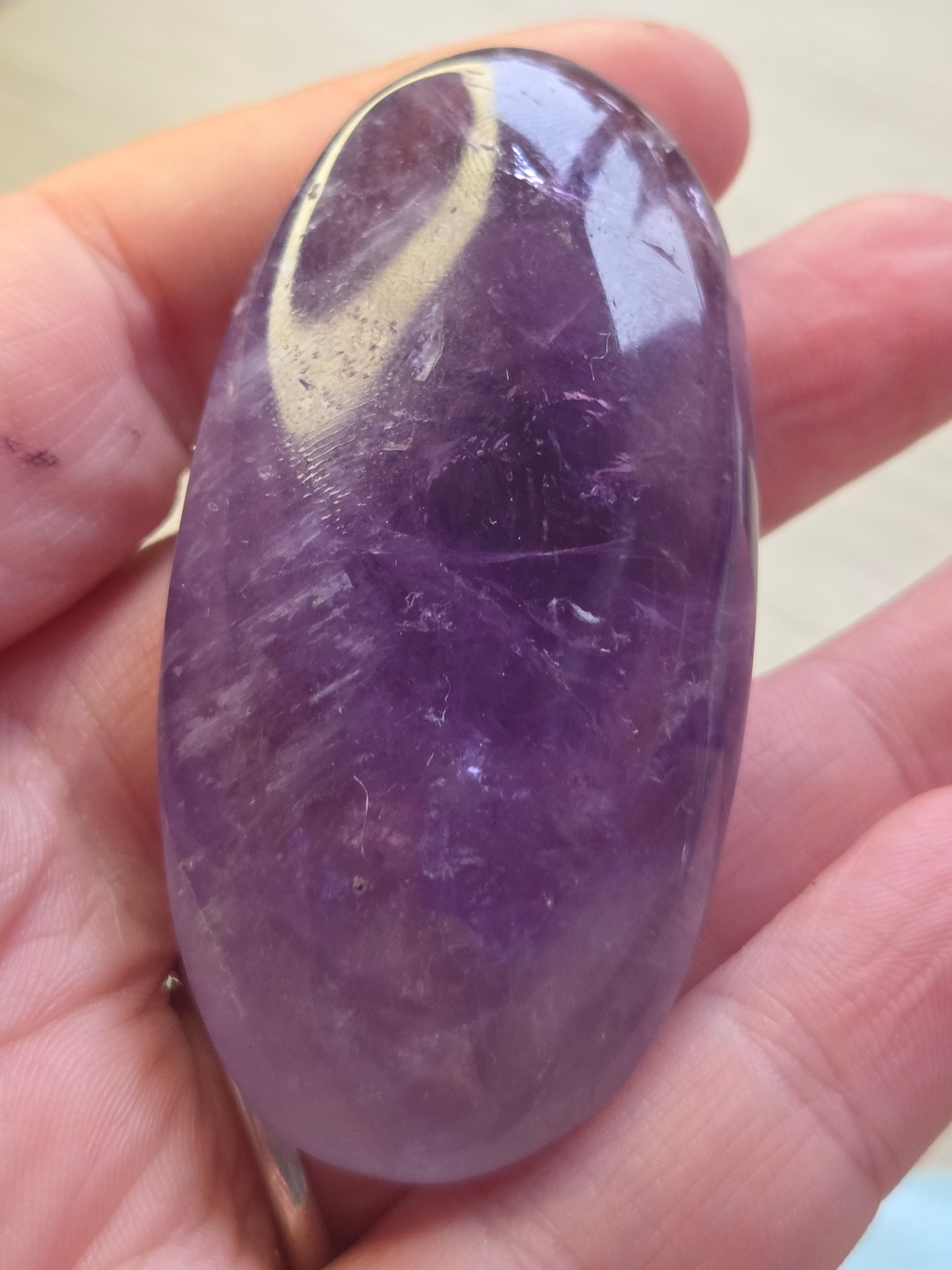 GRADE AA Amethyst crystal palm stone