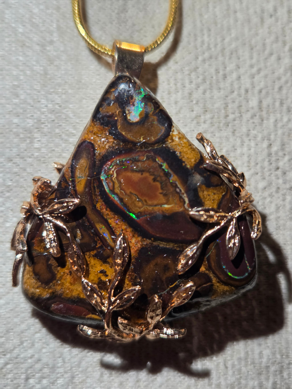 Handmade bolder opal necklace