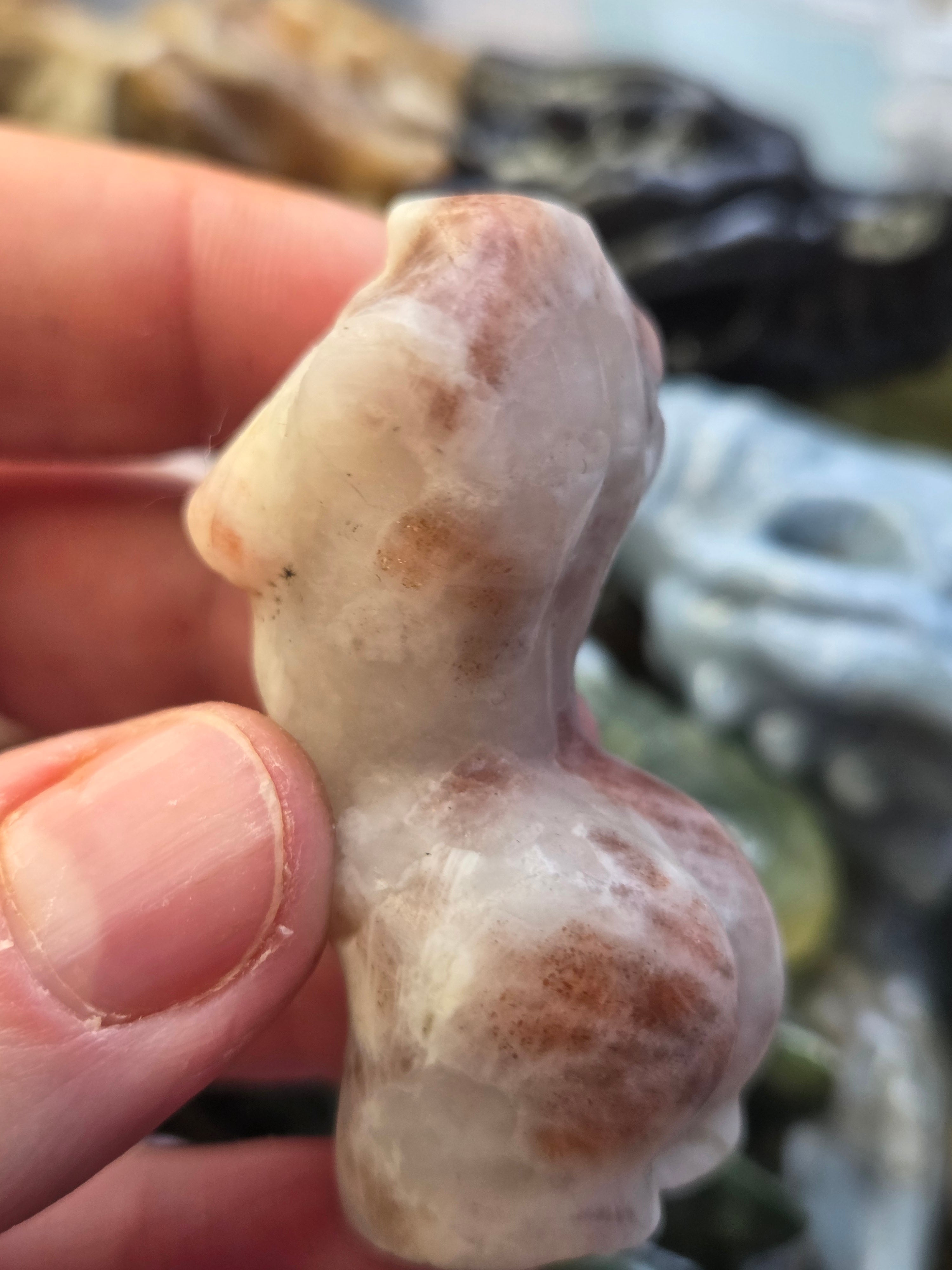 Sunstone crystal female body carving