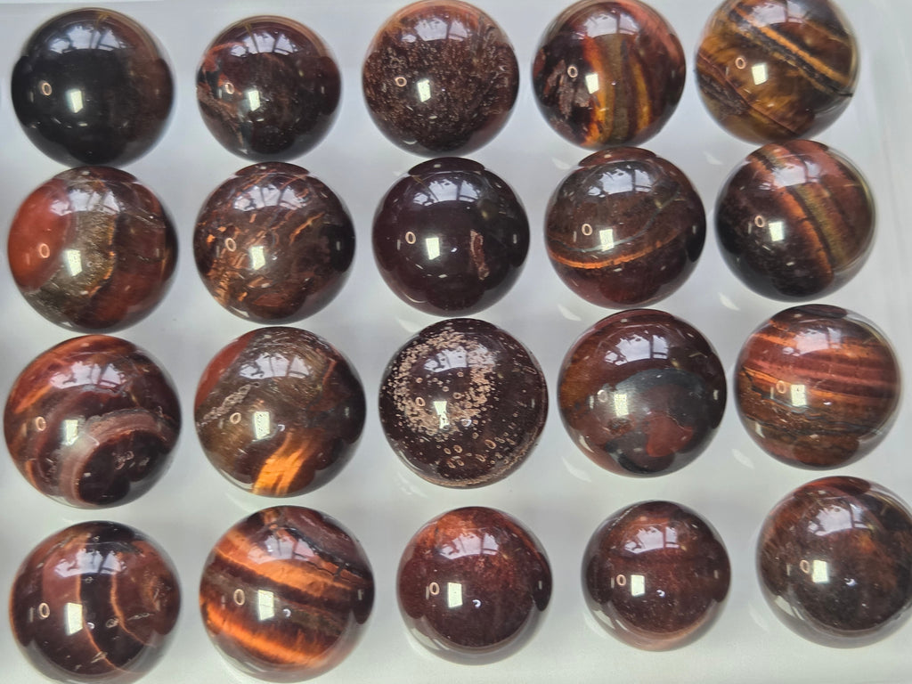 Red tigers eye crystal sphere  1 pc