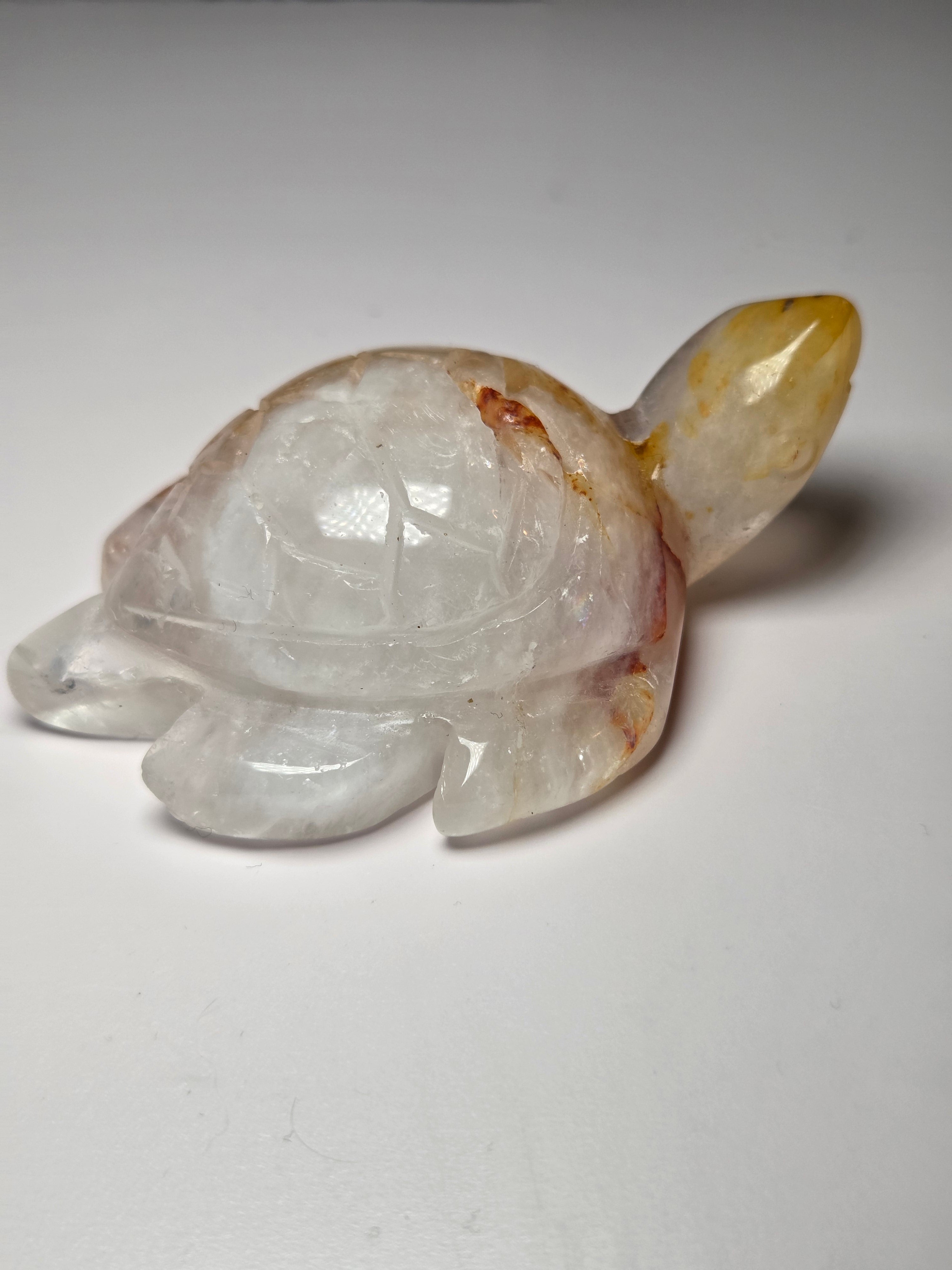 Golden healer crystal turtle carving