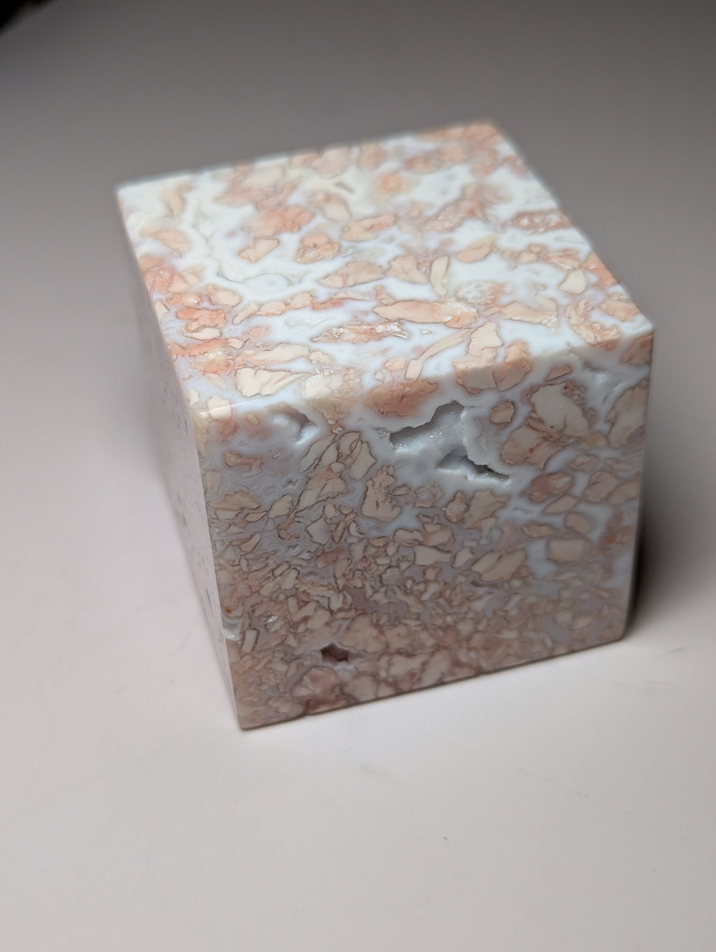 Pink Cotton candy crystal cube