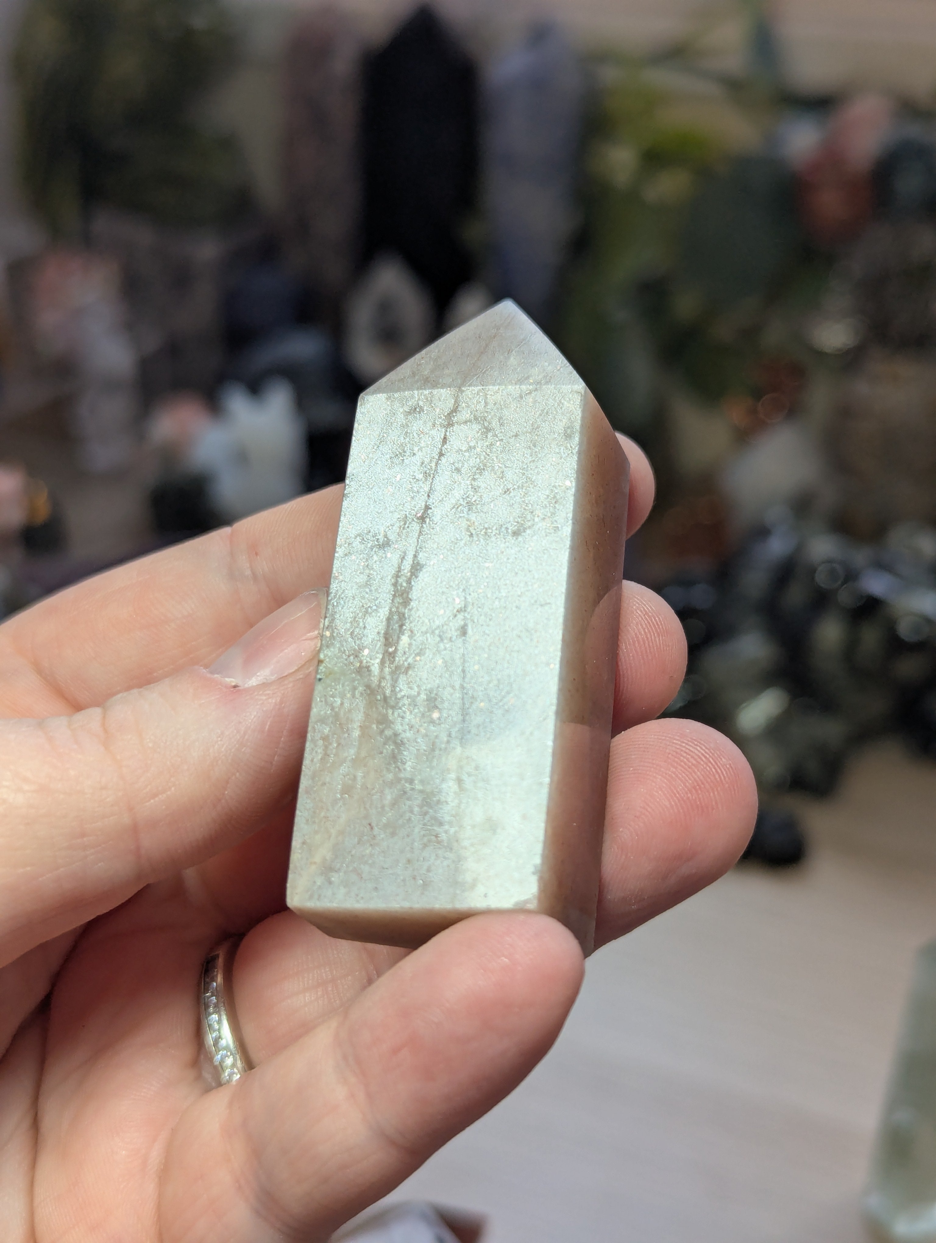 Stunning peach moonstone crystal tower