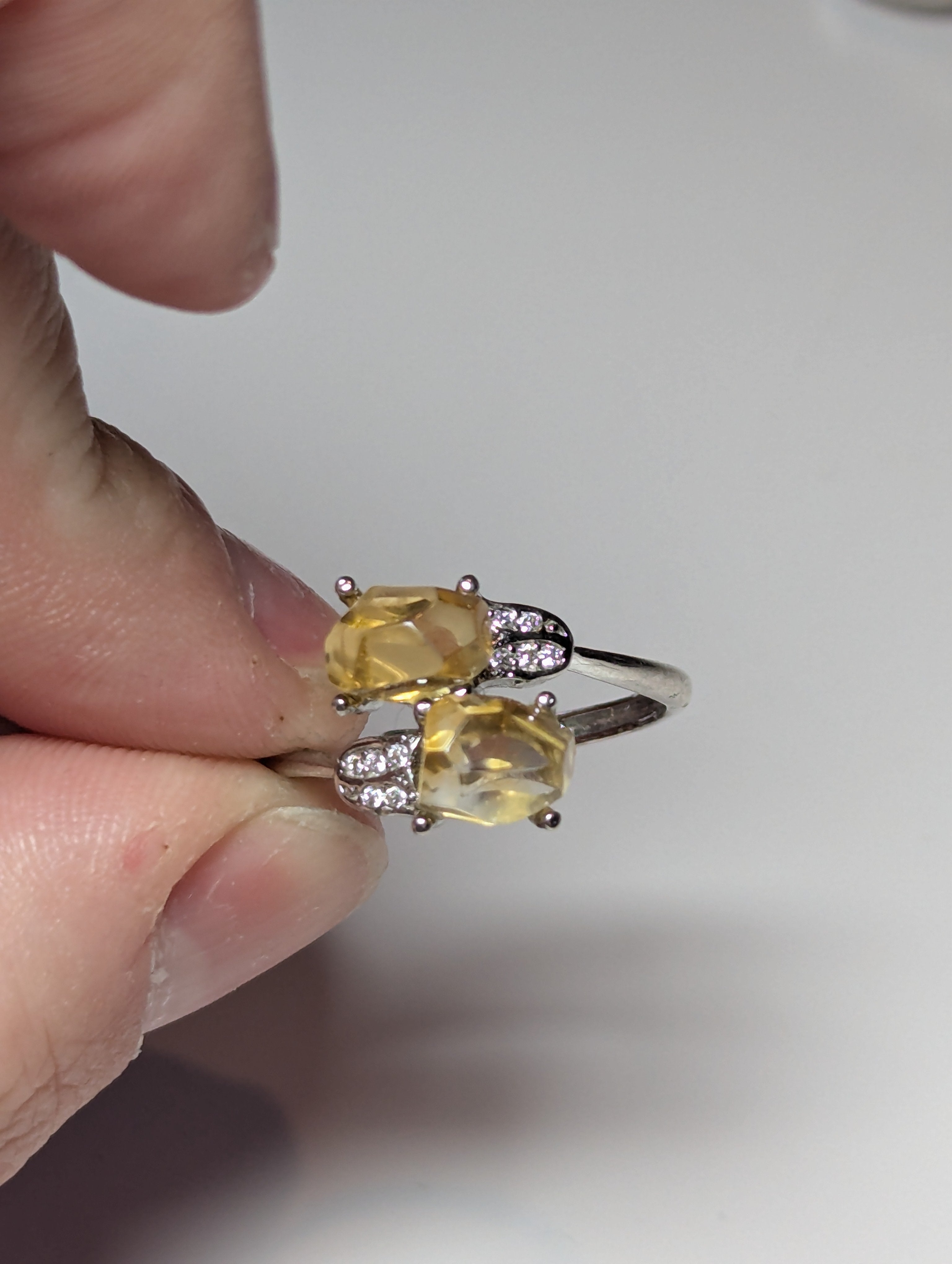 Citrein crystal adjustable S295 Ring