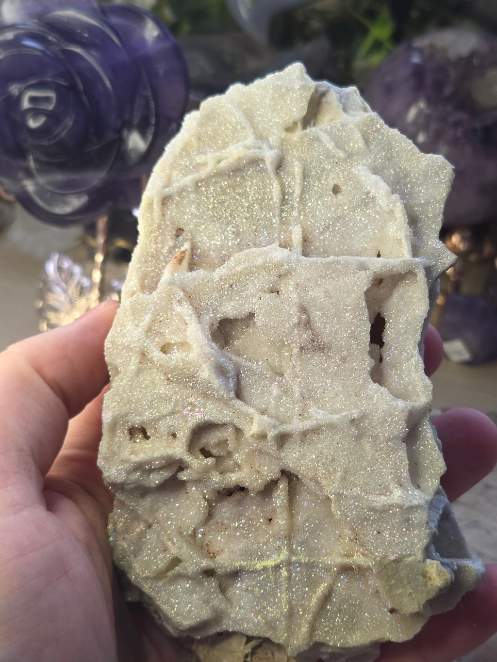 Aura Sphelerite crystal slice with stand