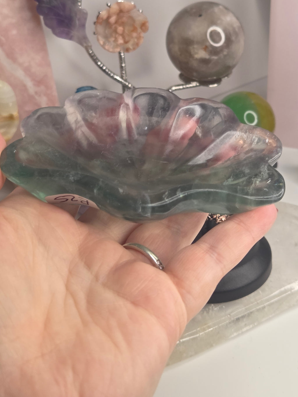 Amazing  Flourite crystal peacock crystal and stand