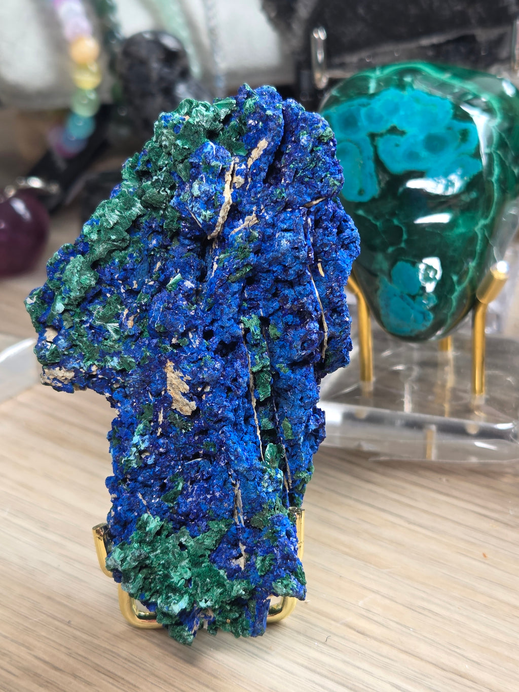 Large Azerite and malicite crystal specimen