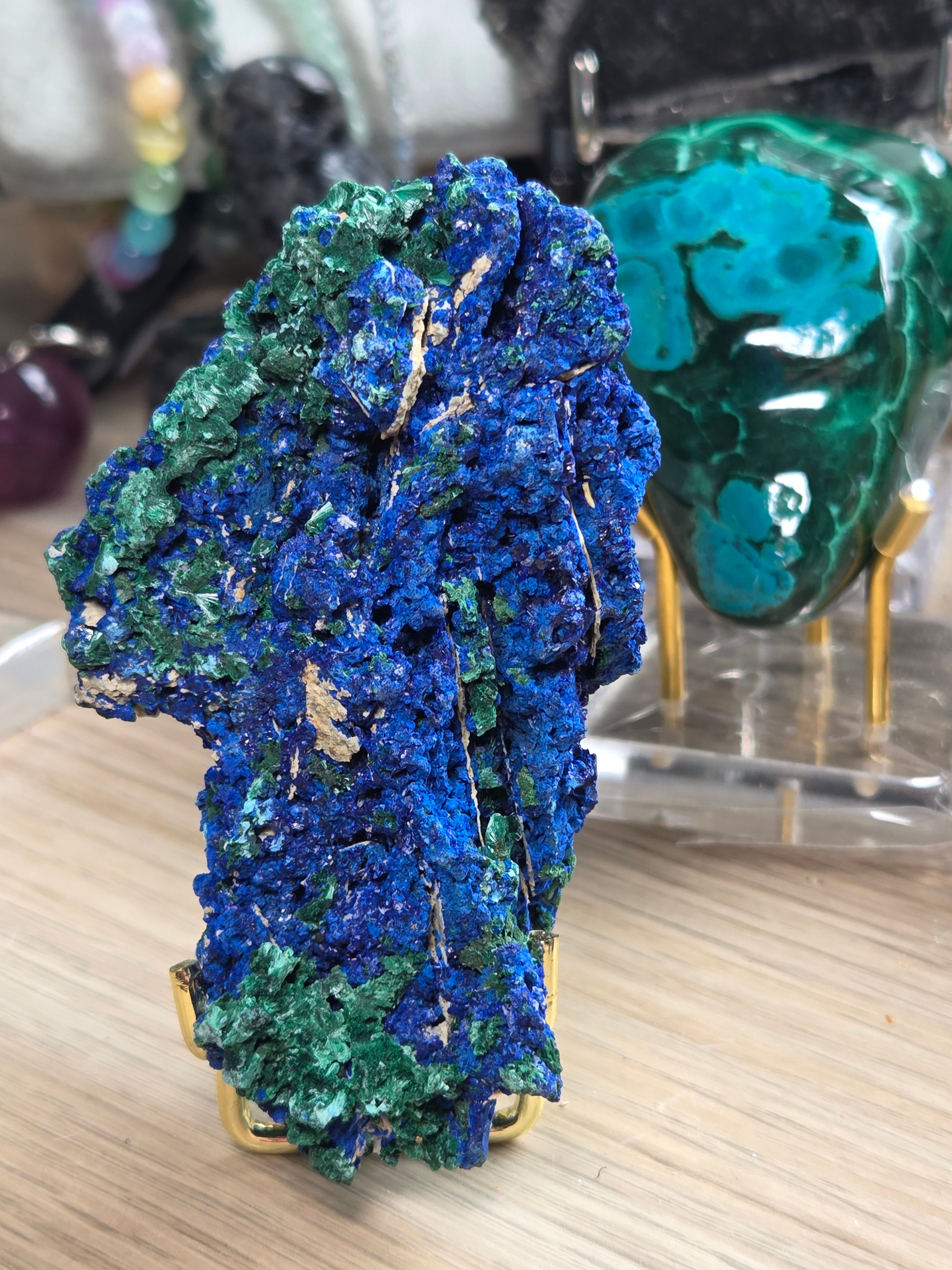Large Azerite and malicite crystal specimen