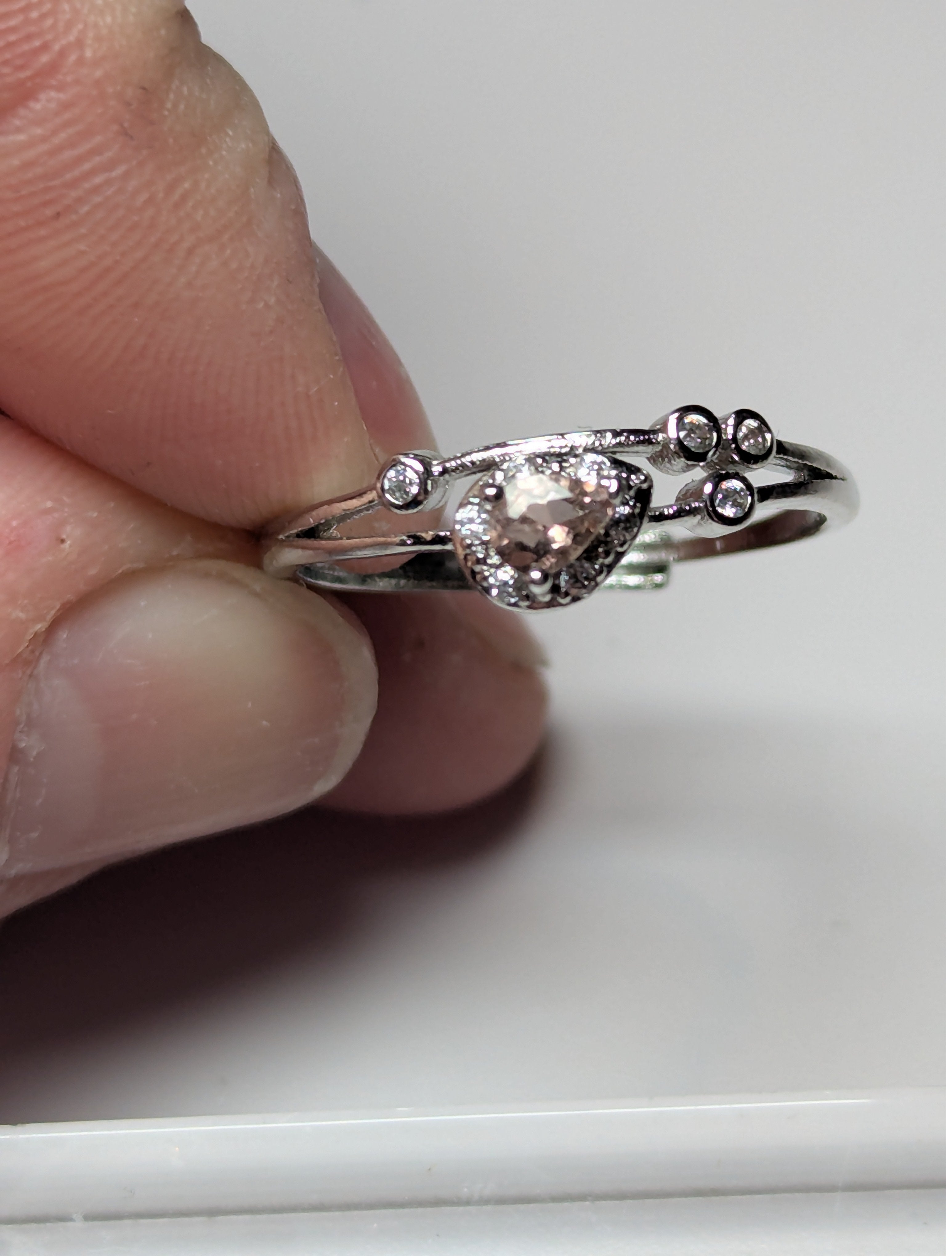 Pink Amethyst crystal Adjustable 295 ring