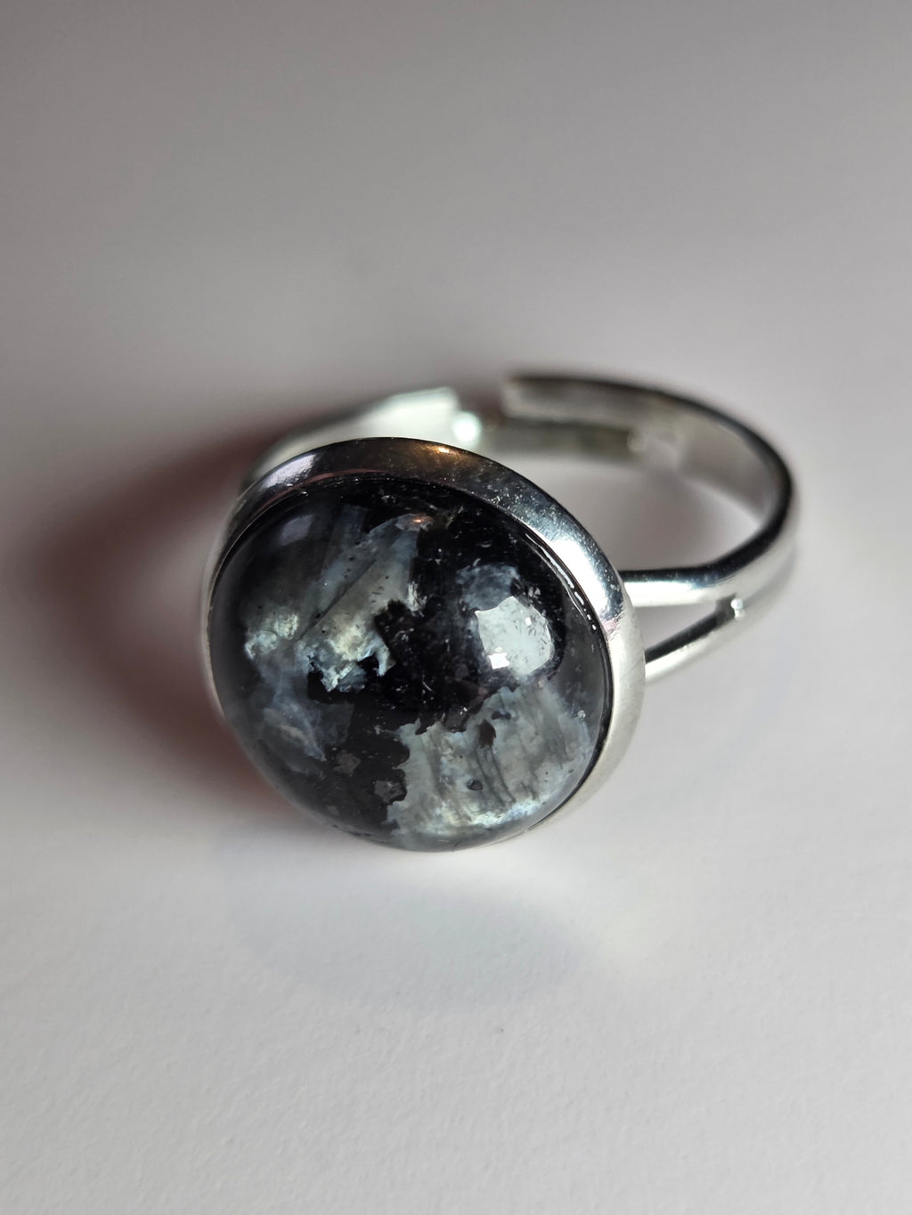 Larvakite crystal Adjustable ring