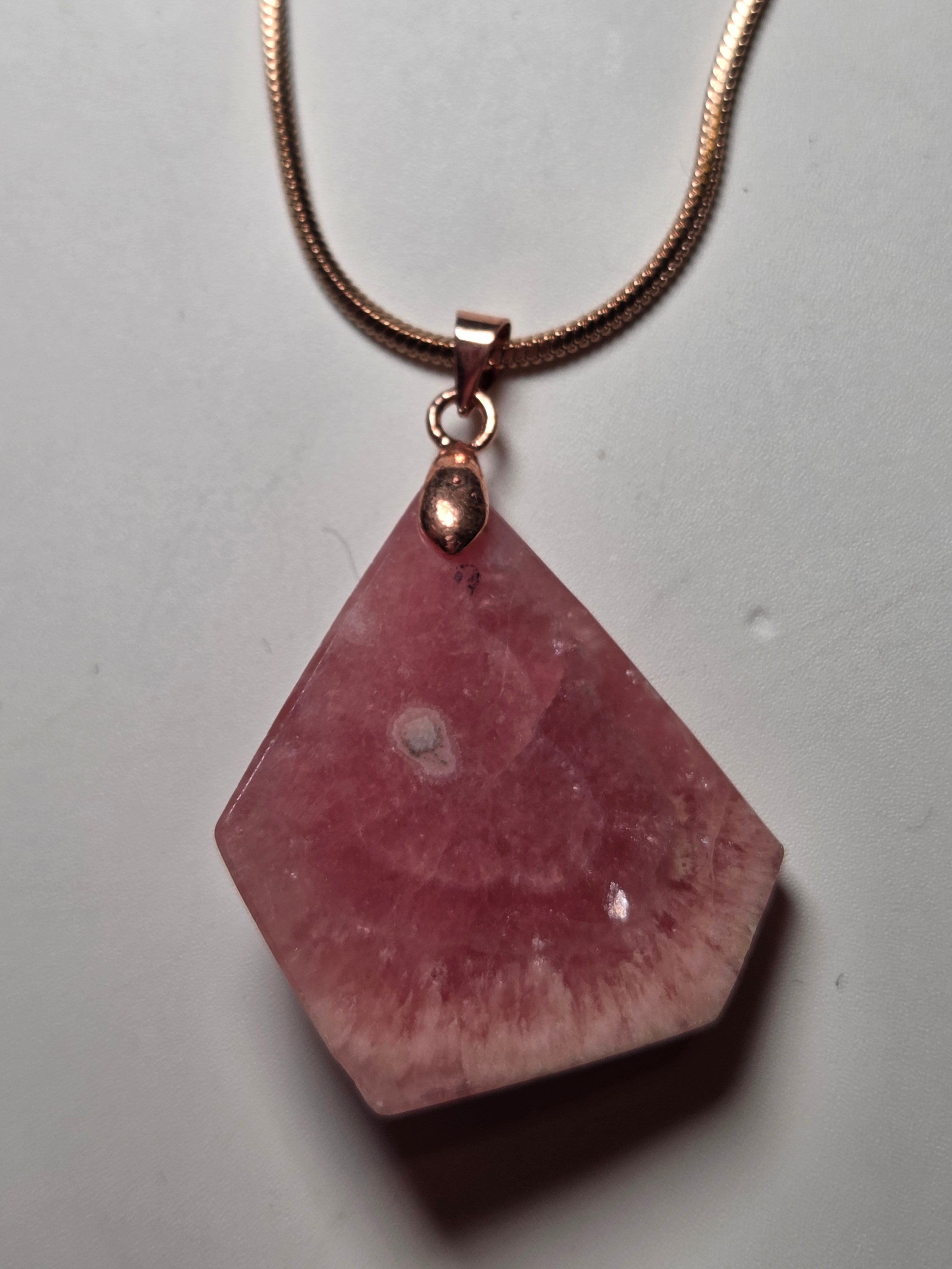 Rhodochrosite crystal handmade necklace