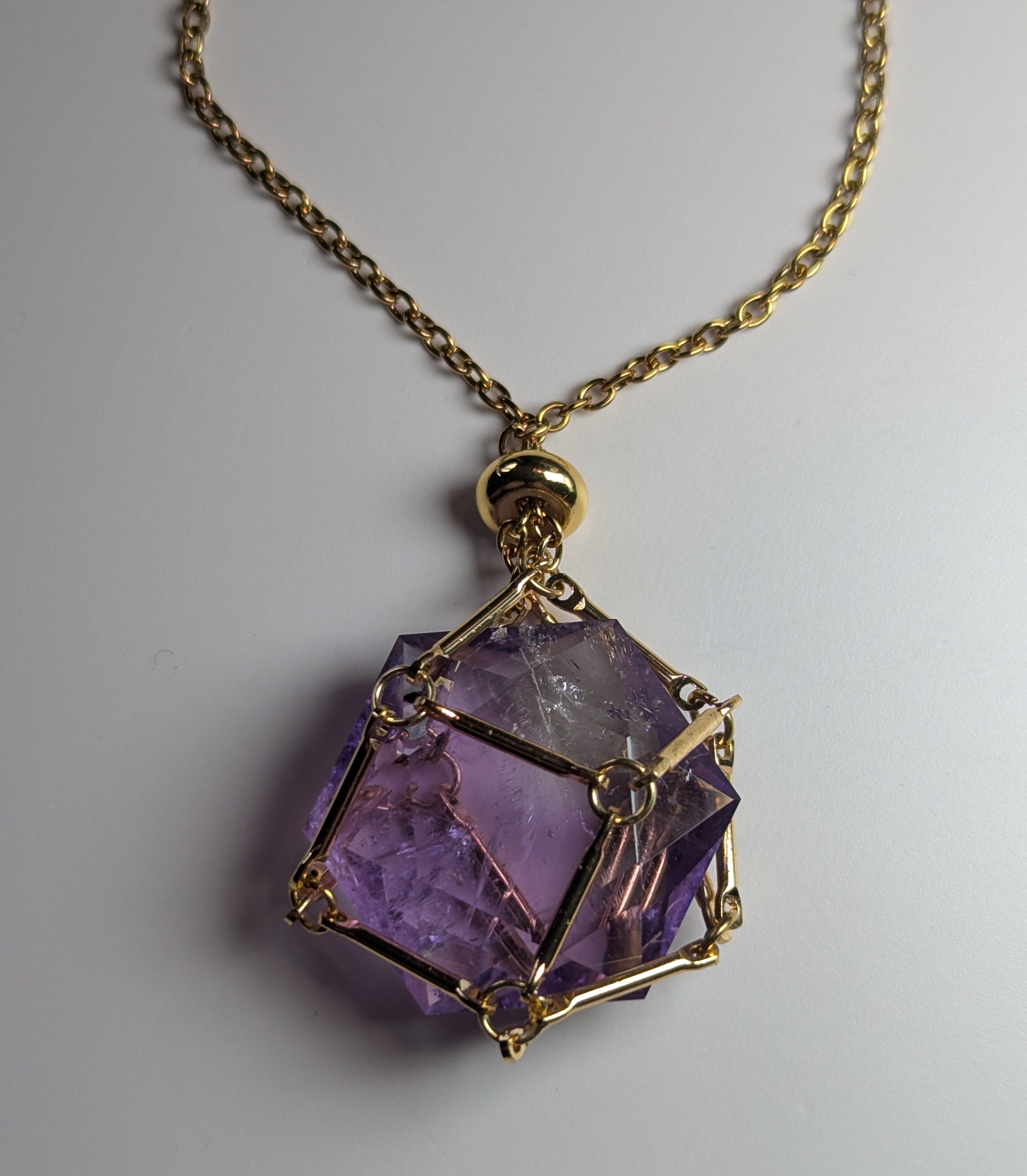 Grade AA Amethyst crystal necklace