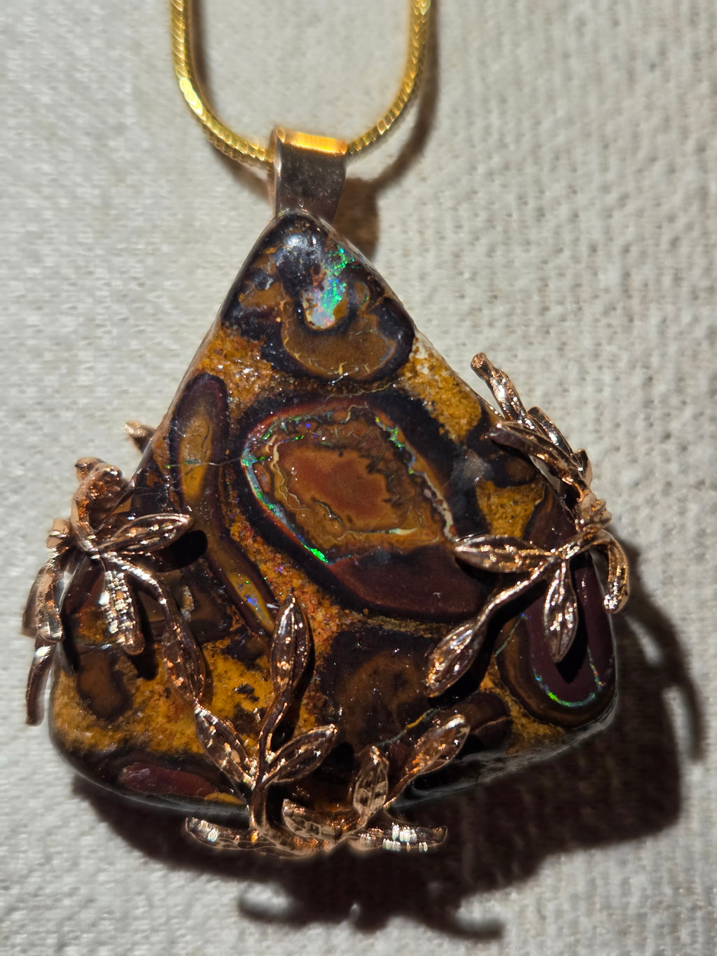 Handmade bolder opal necklace