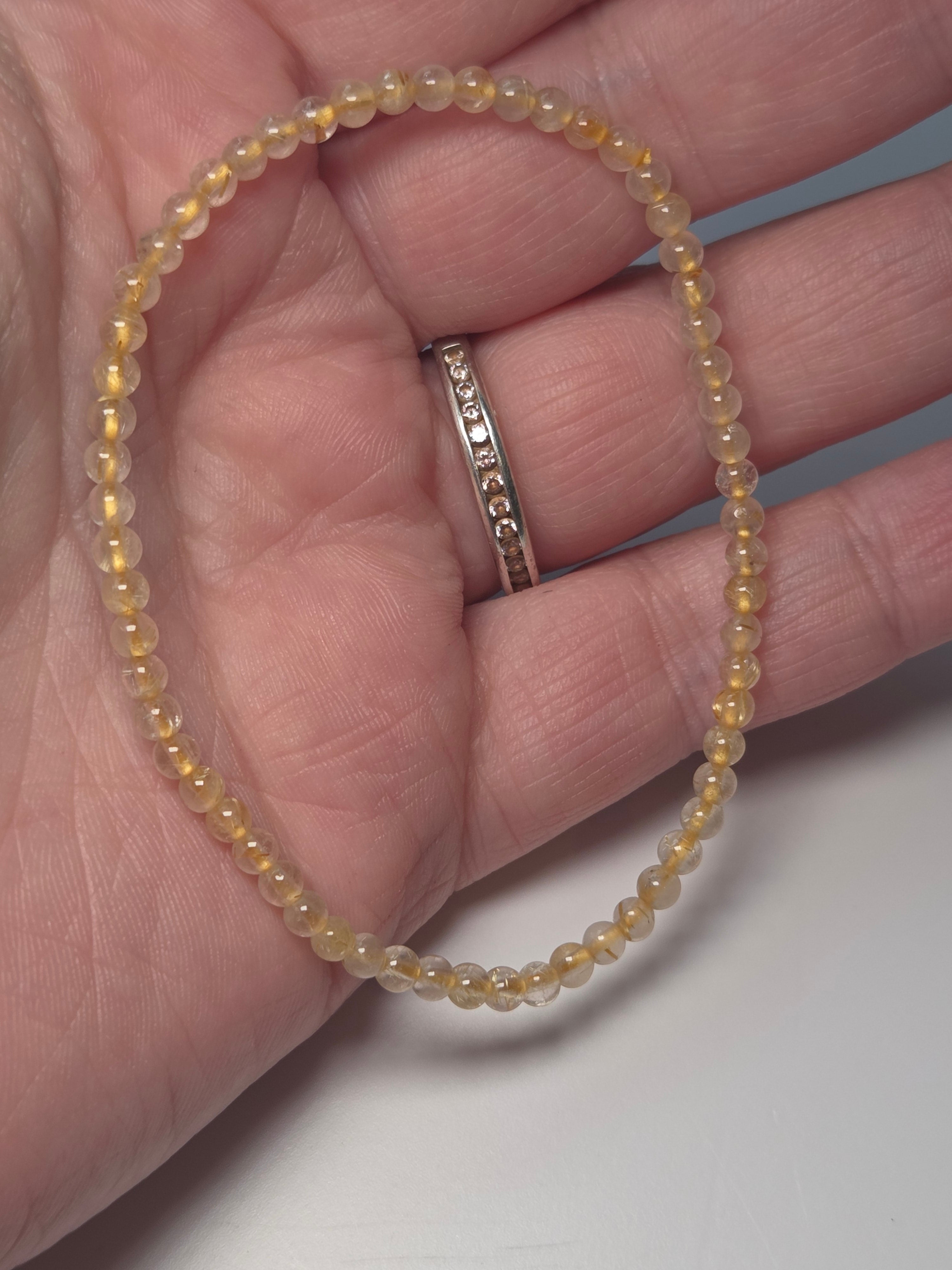2-4mm golden  rutile crystal bracelet