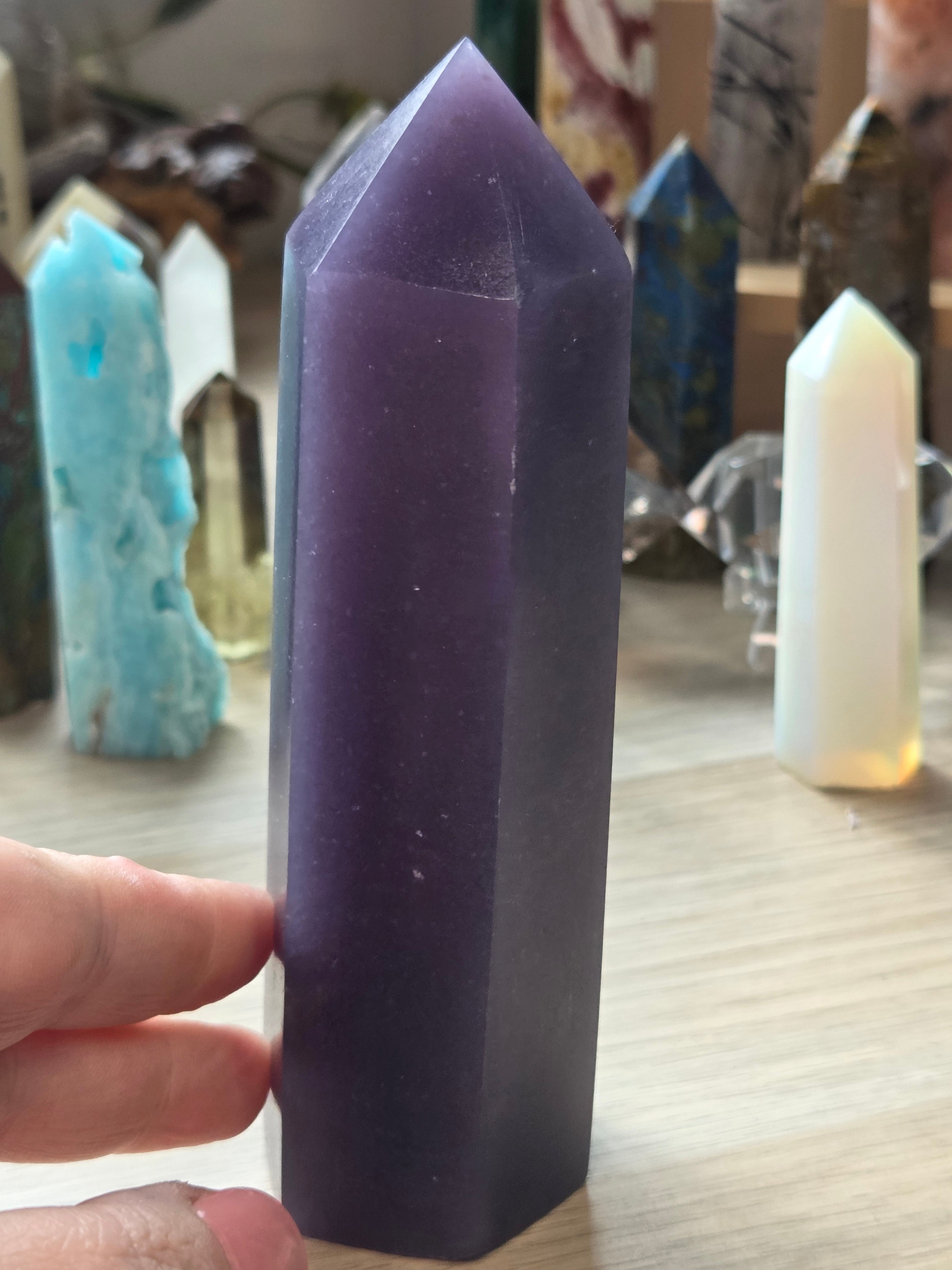 Grade A Lepidolite crystal tower 13cm