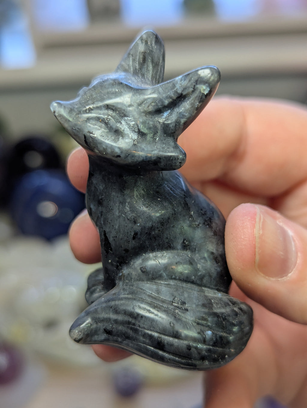 Crystal fox carvings