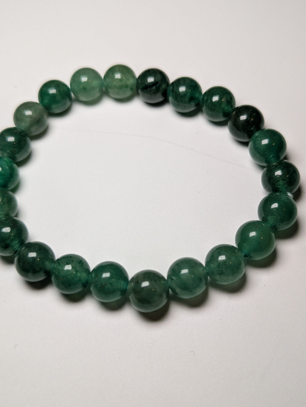 Green strawberry quartz crystal bracelet