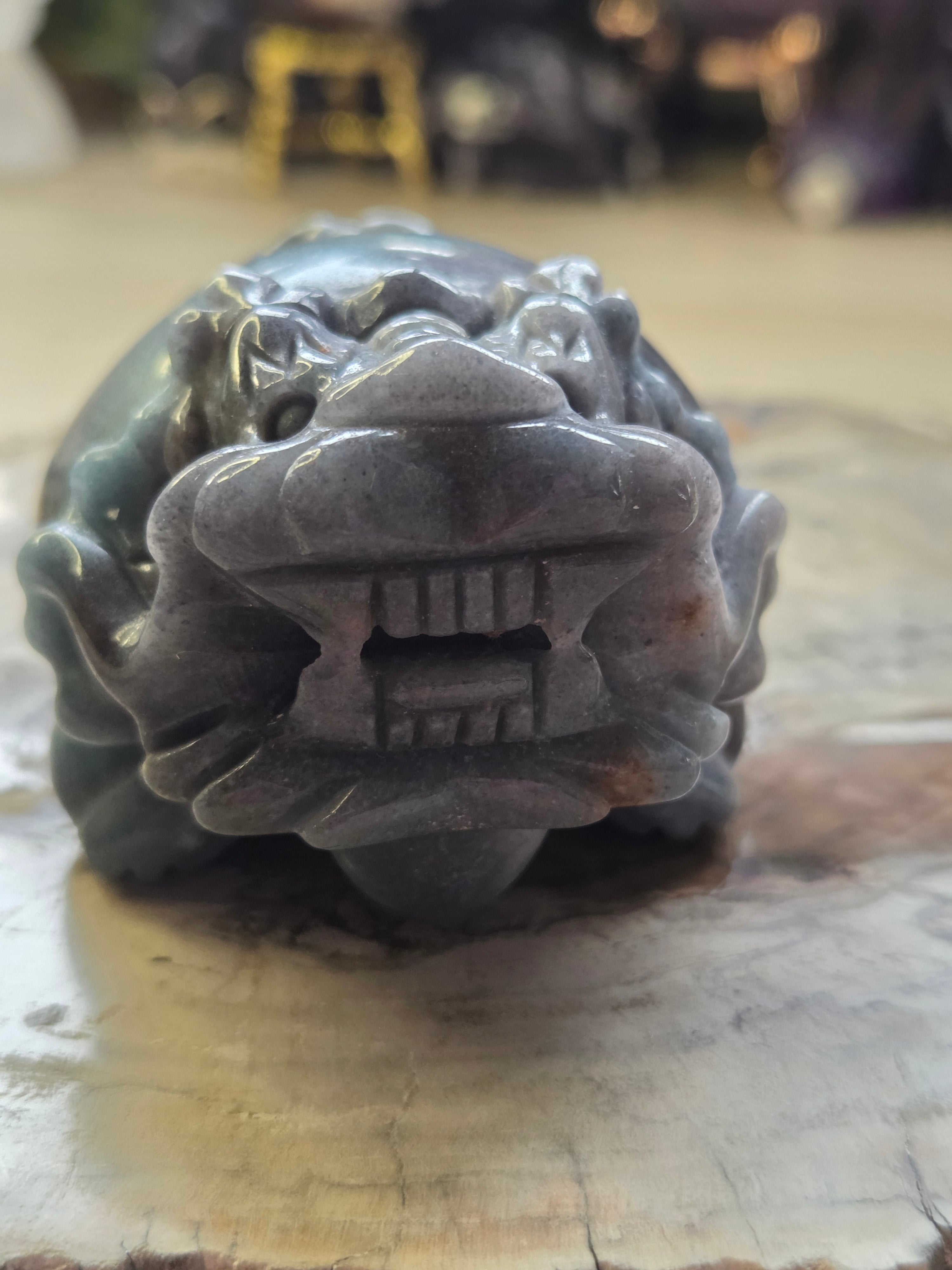 Trolite crystal dragon turtle carving