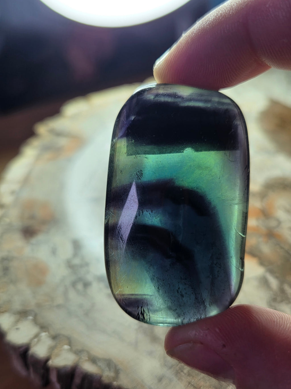 Rose flourite crystal palm stone