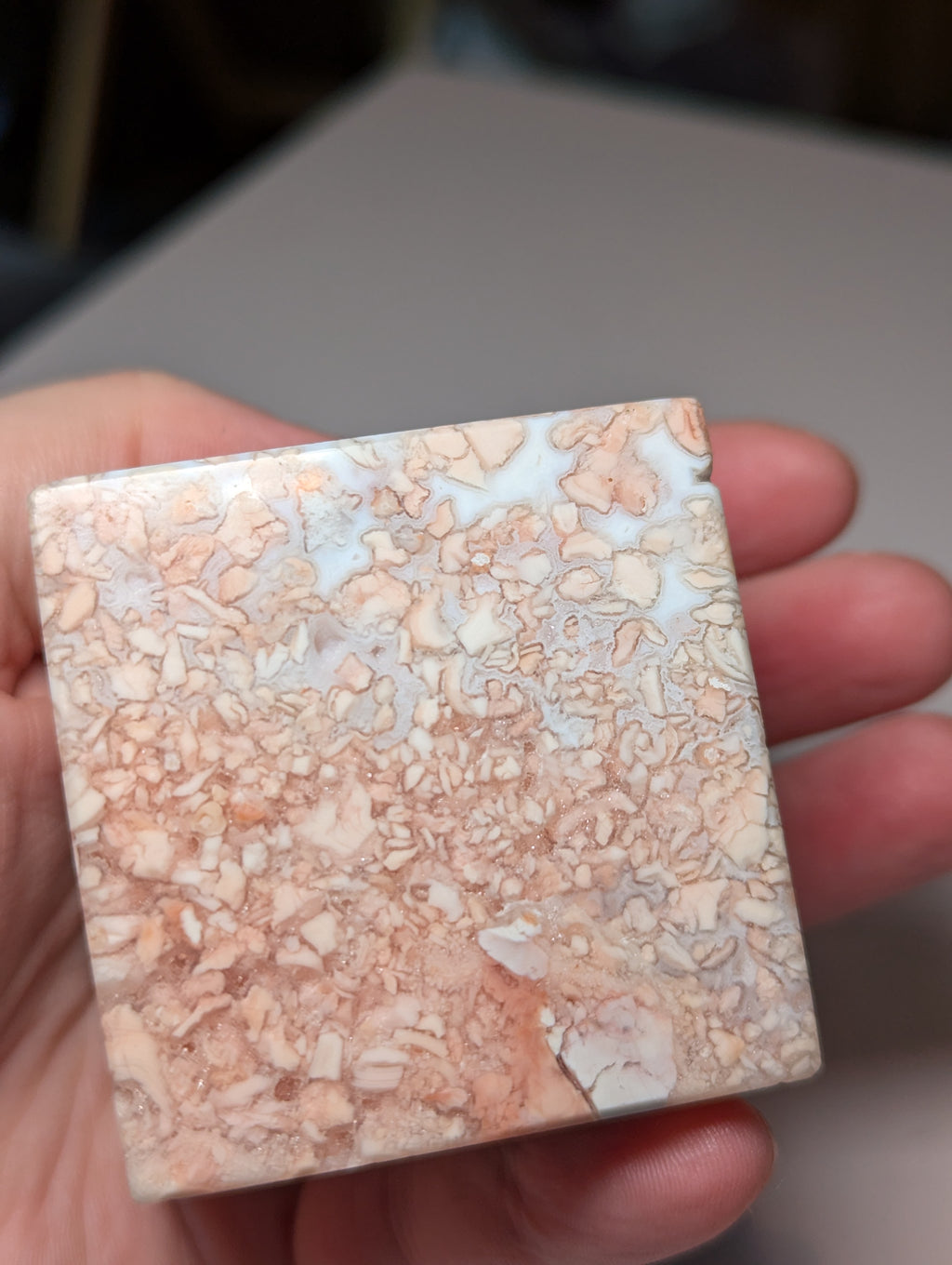 Pink Cotton candy crystal cube