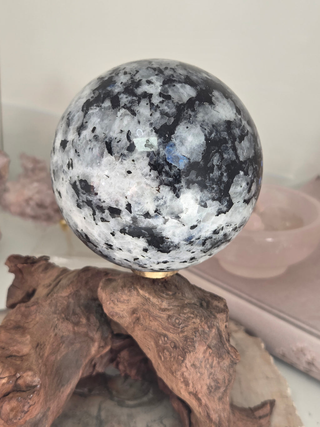 Rainbow moonstone crystal sphere