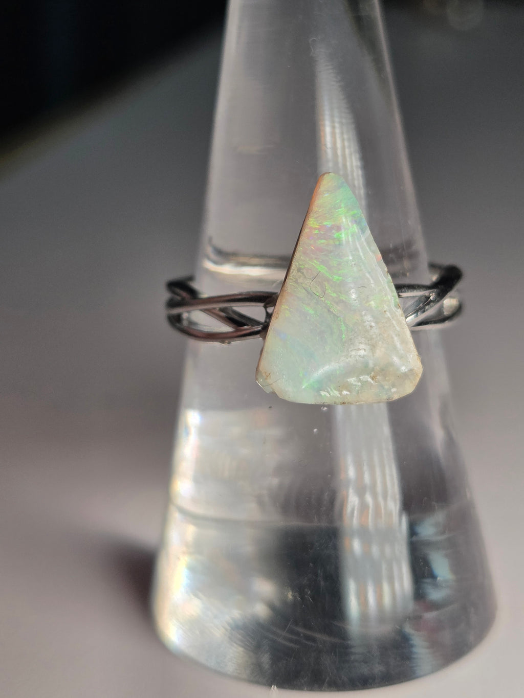 S925 Australian opal on sandstone base