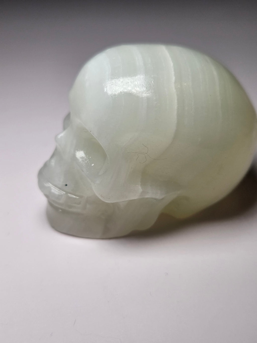 Afgan jade crystal skull carving