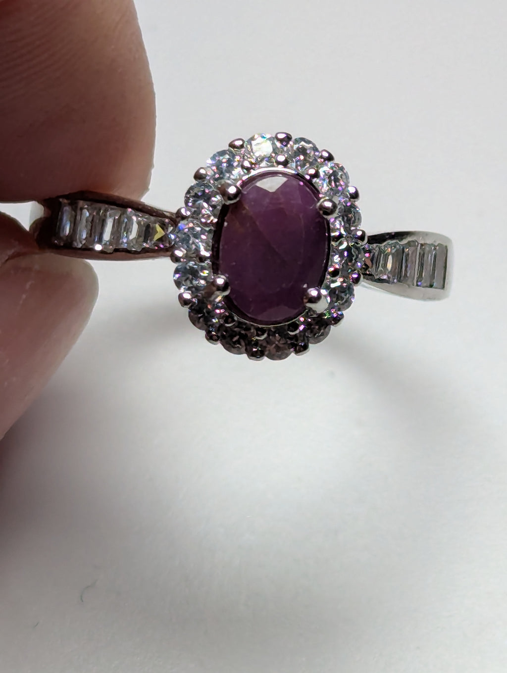 Natural Ruby Adjustable ring stainless steel