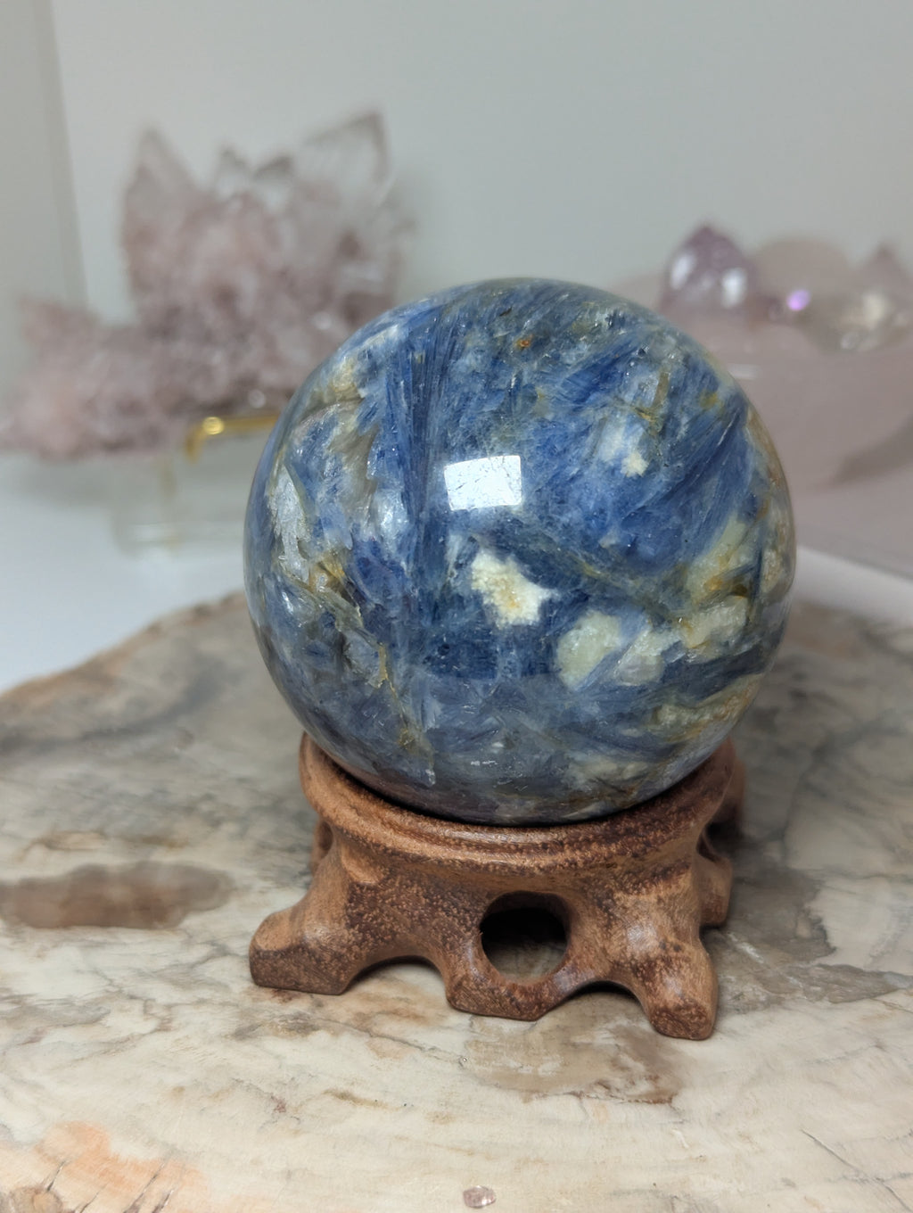 Kyanite crystal sphere