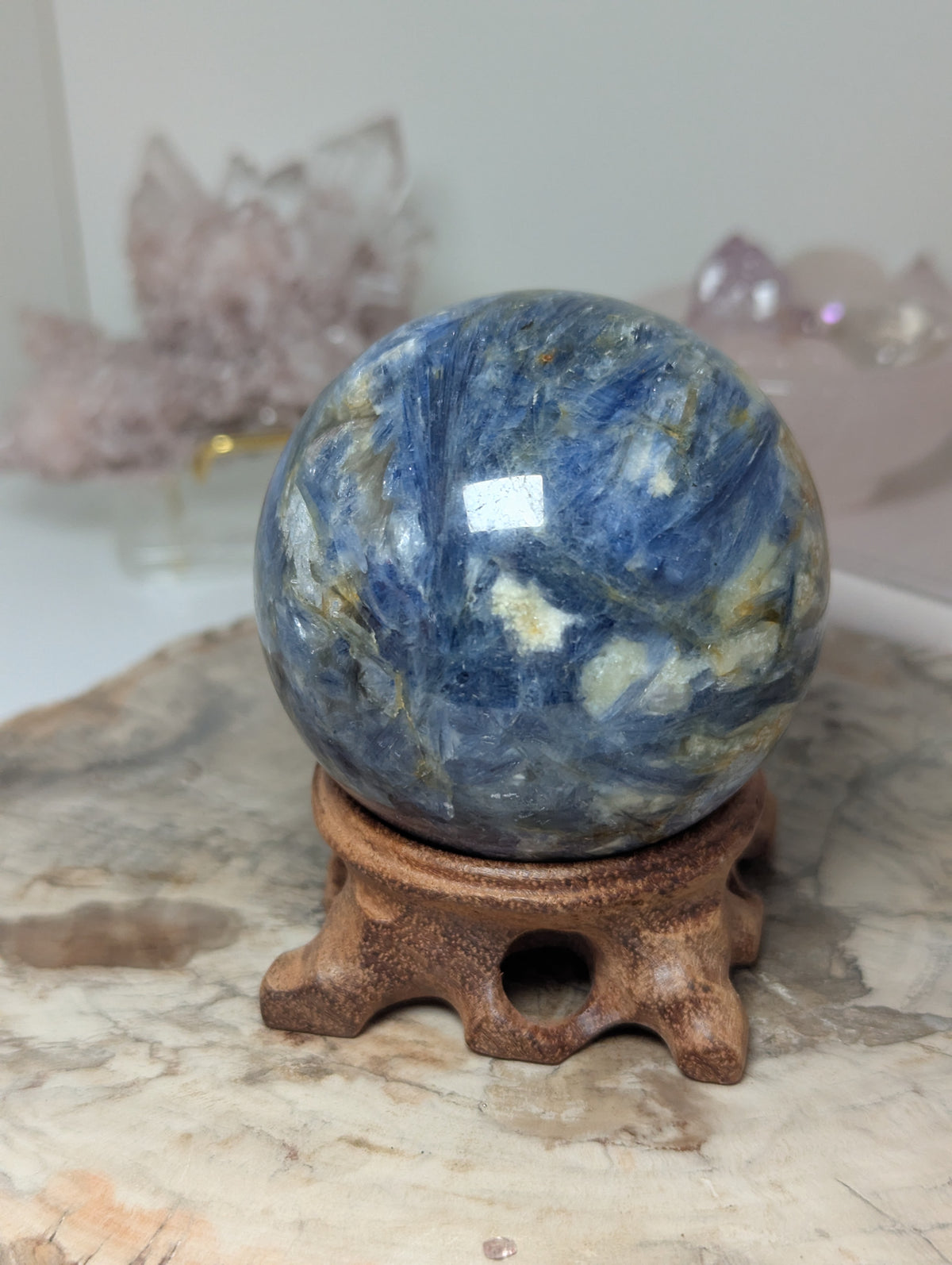 Kyanite crystal sphere