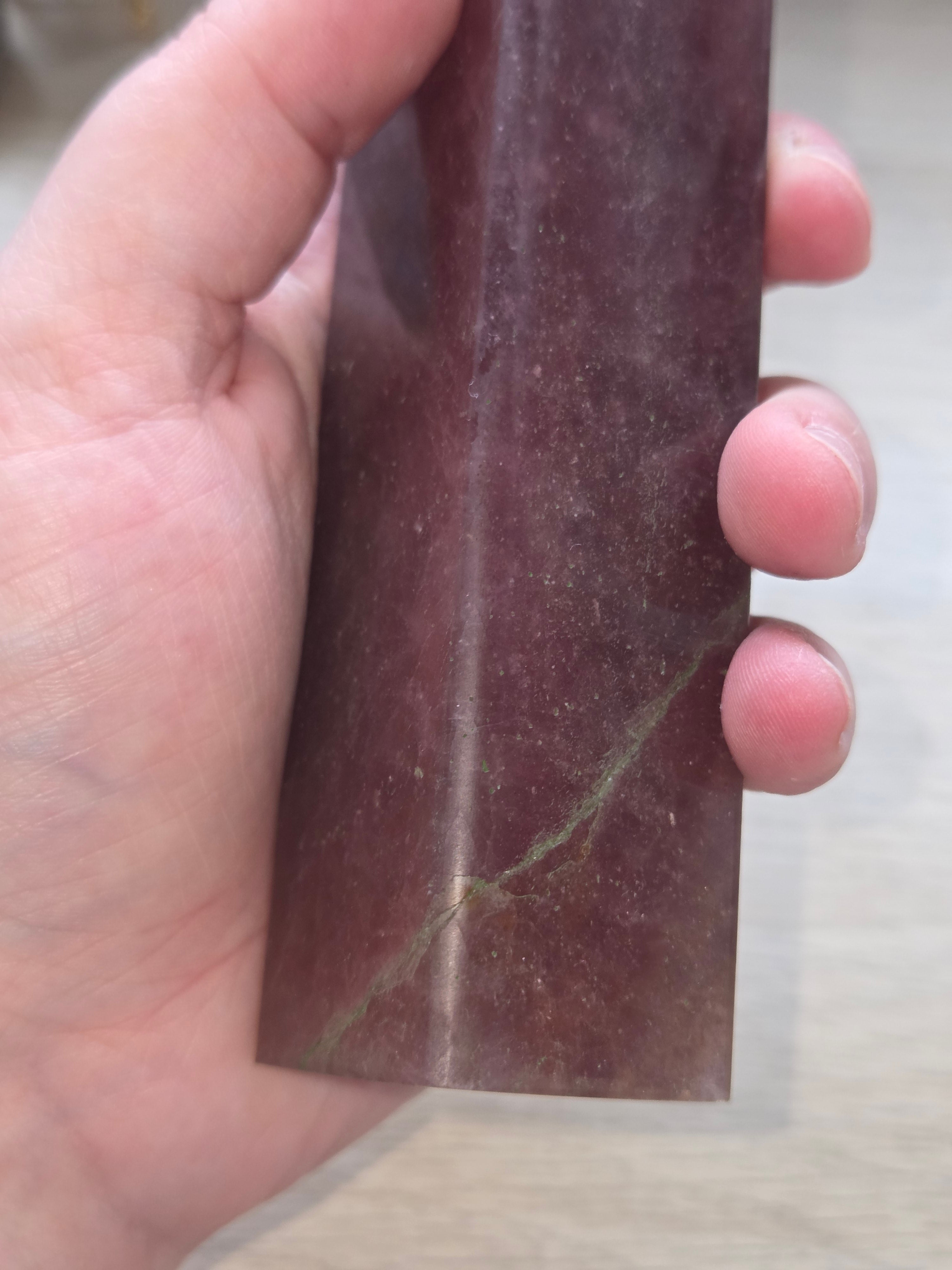Xl strawberry quartz crystal tower carving