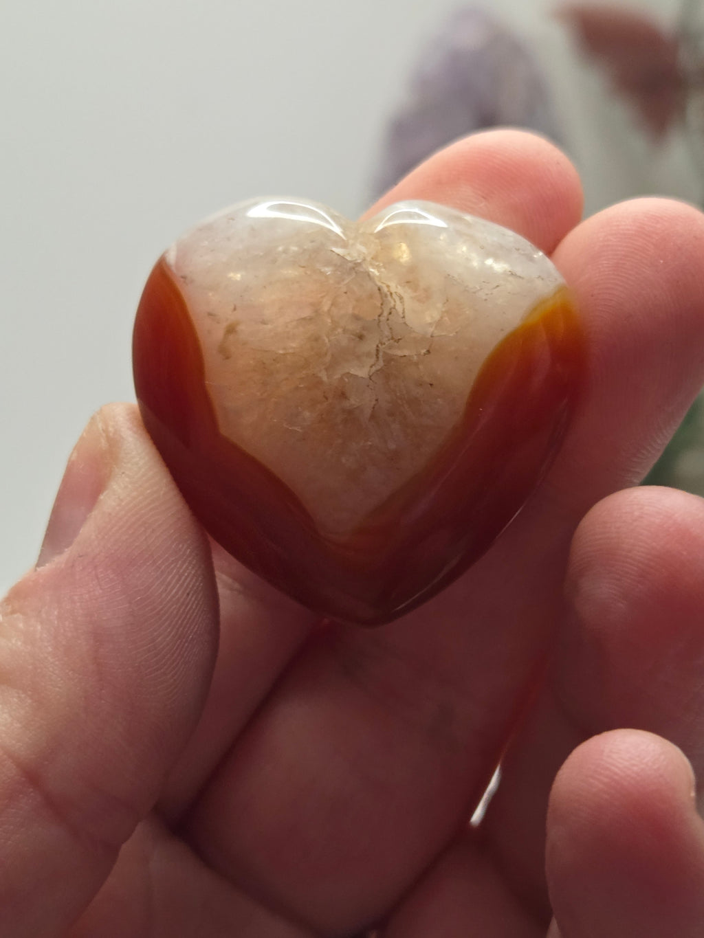 Carnelian crystal heart