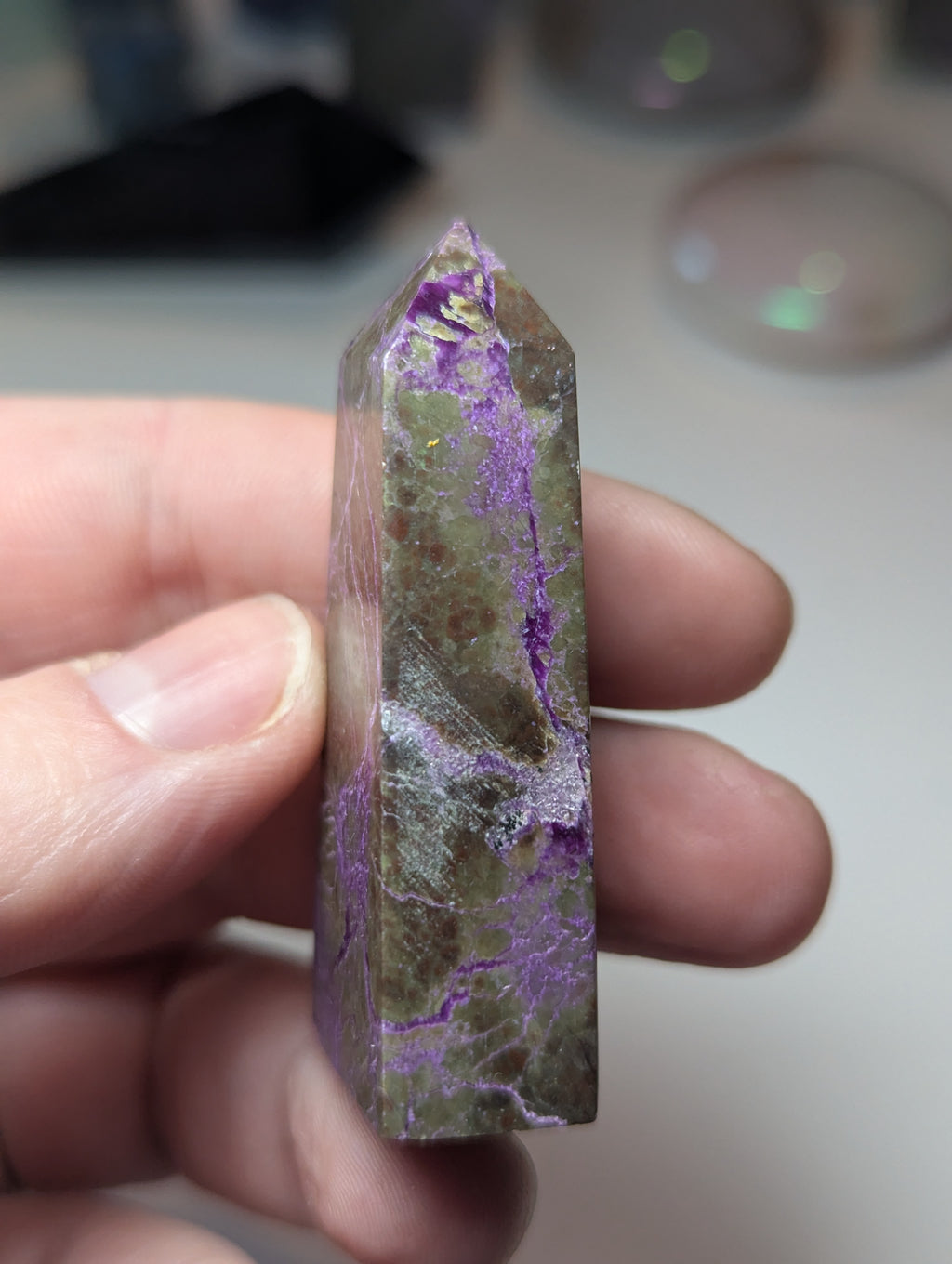 Stichtite crystal tower
