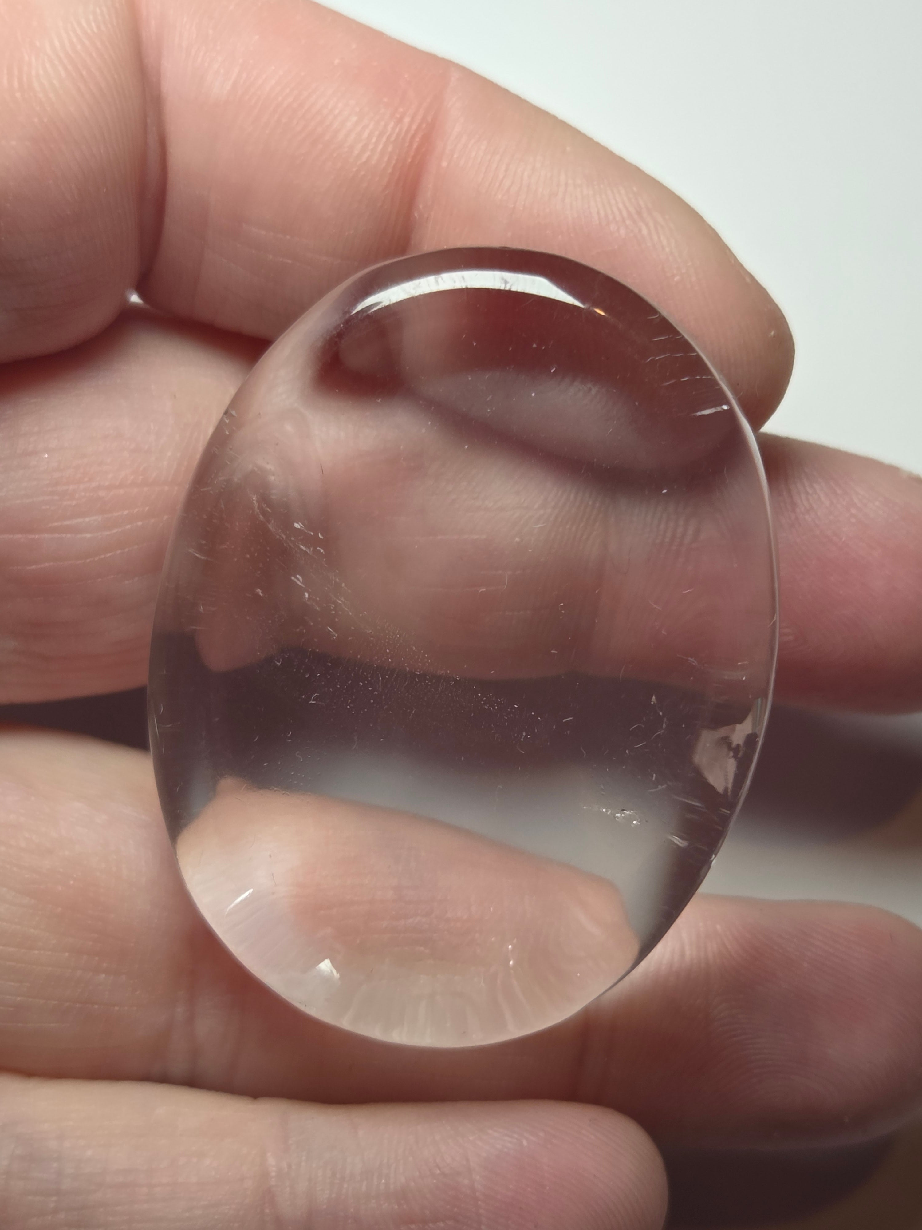Grade A Clear quartz worry stone