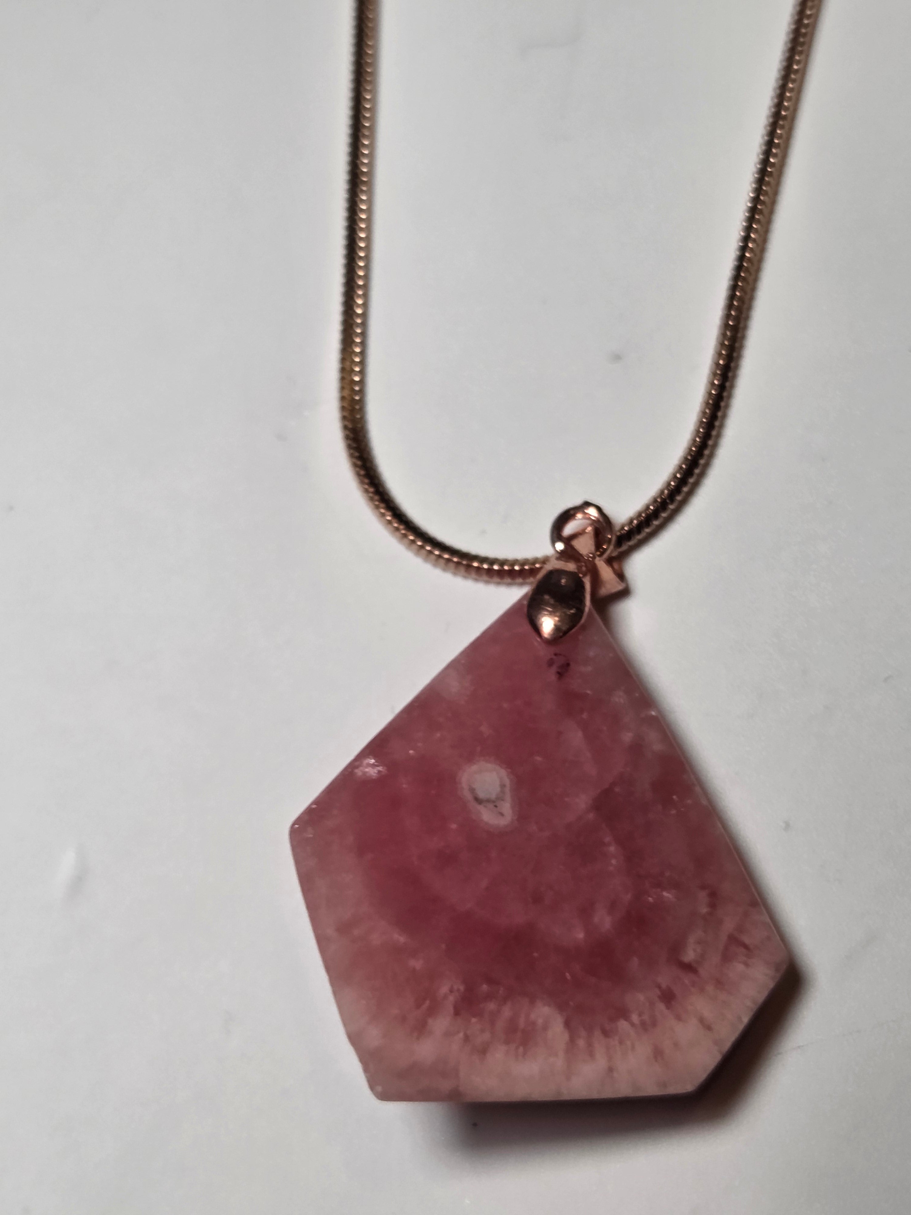 Rhodochrosite crystal handmade necklace