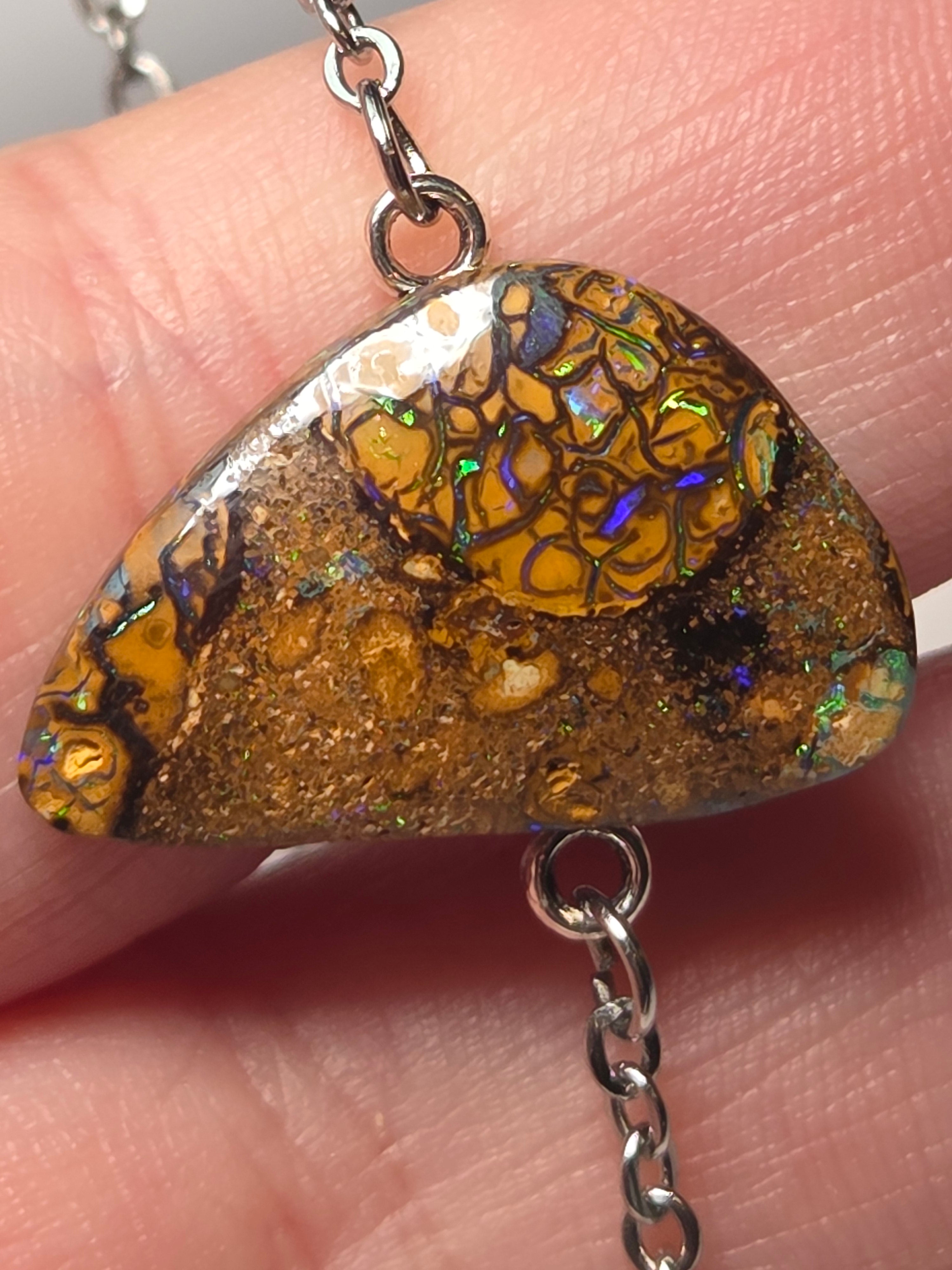 Yowah nut opal on bracelet