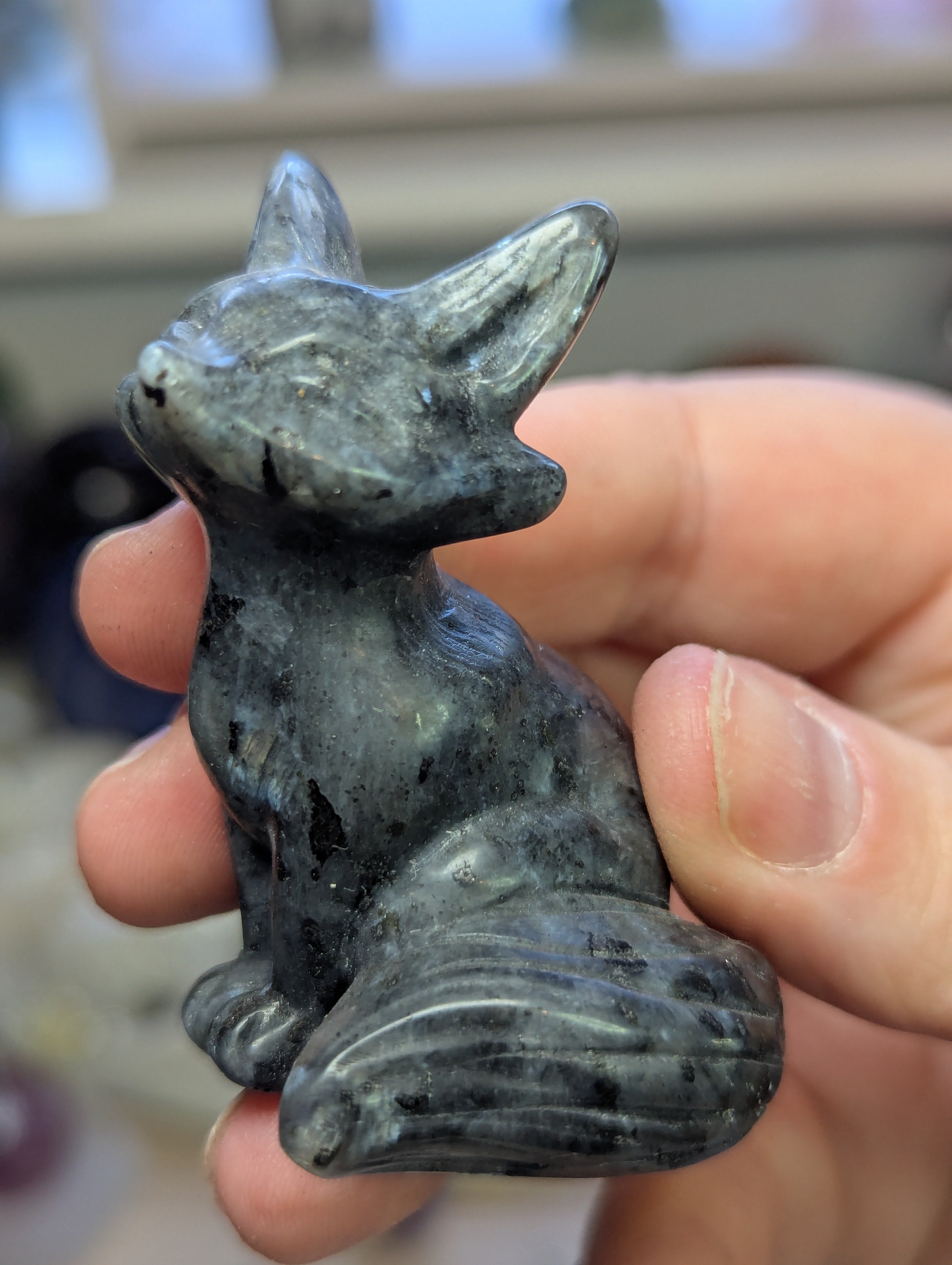 Crystal fox carvings
