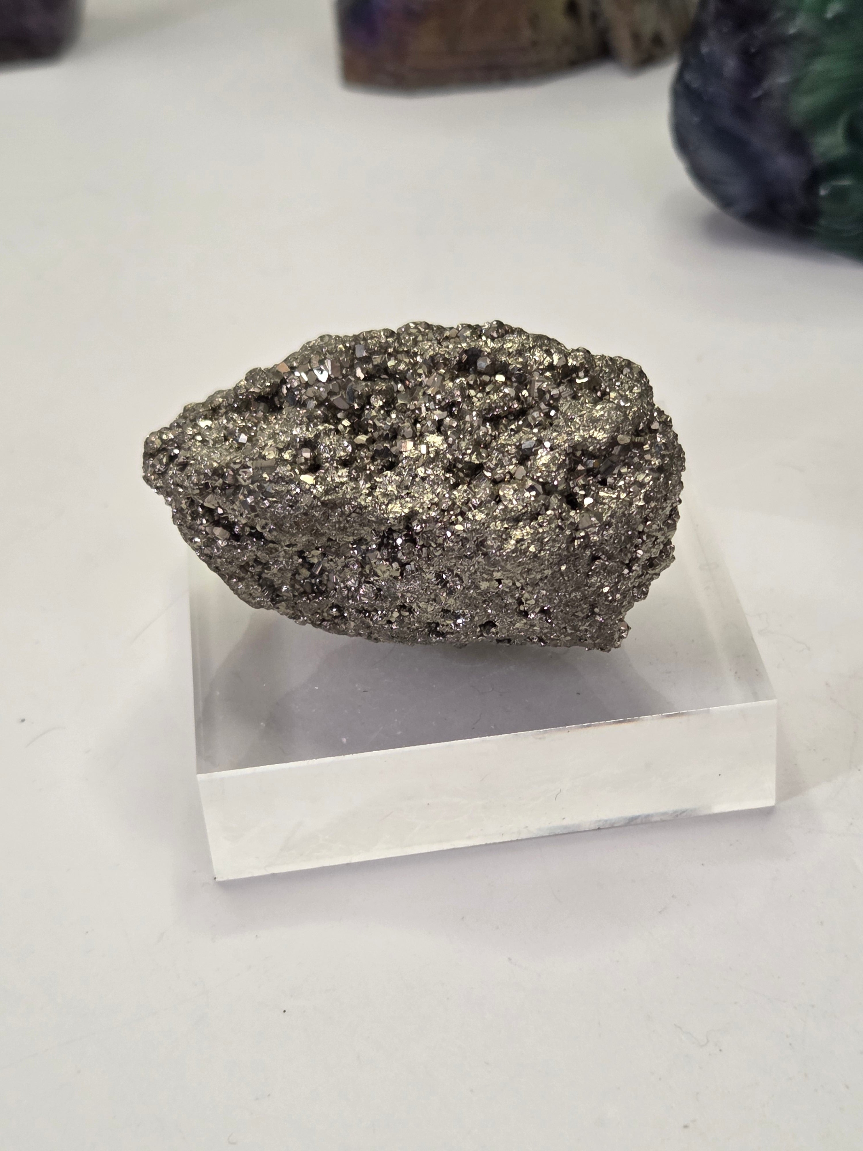 Pyrite specimen with stand