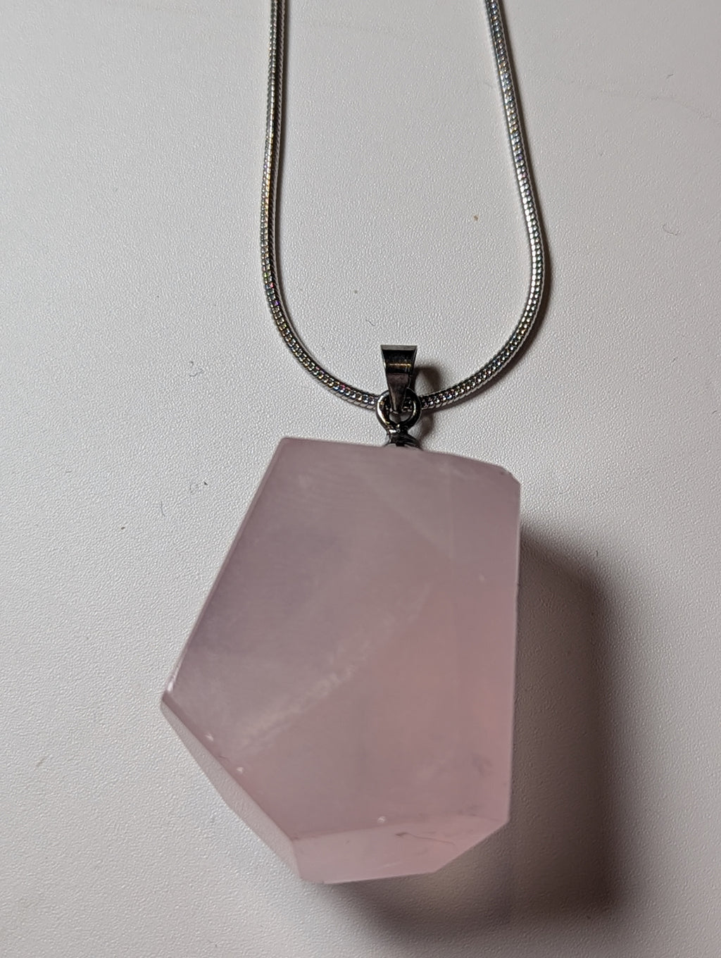 Rose quartz crystal handmade necklace