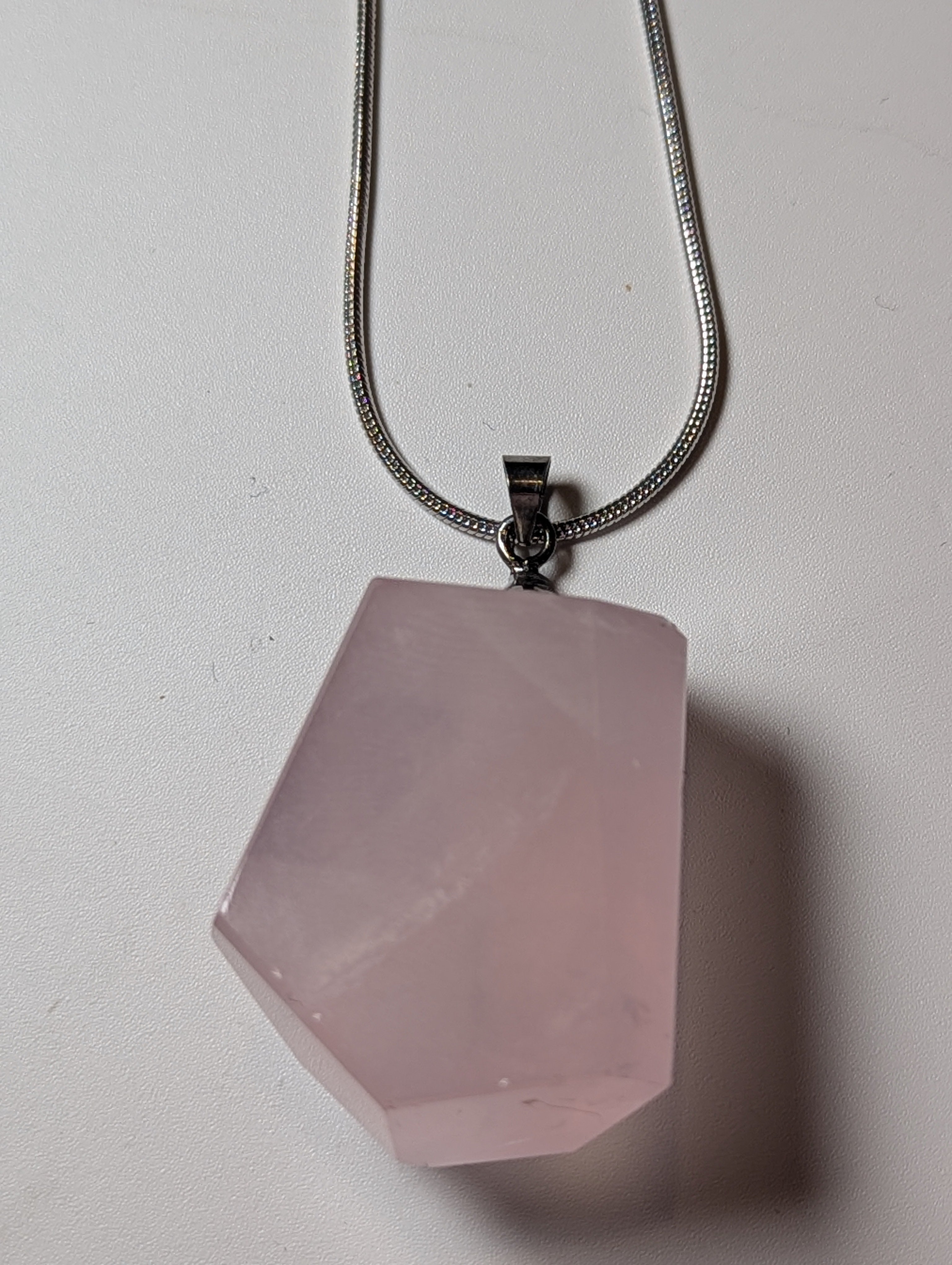 Rose quartz crystal handmade necklace