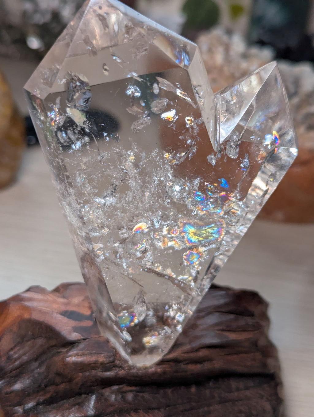 Grade AAAA Clear quartz dual tower carving