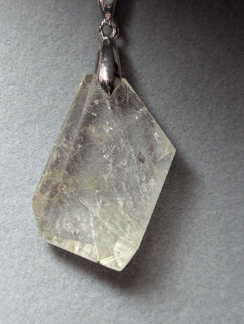 Golden  hair rutile crystal handmade necklace