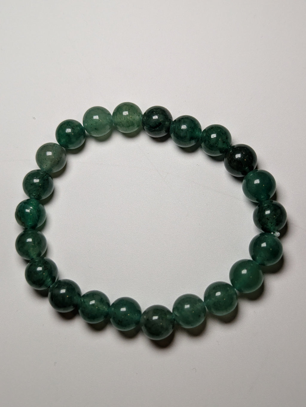 Green strawberry quartz crystal bracelet