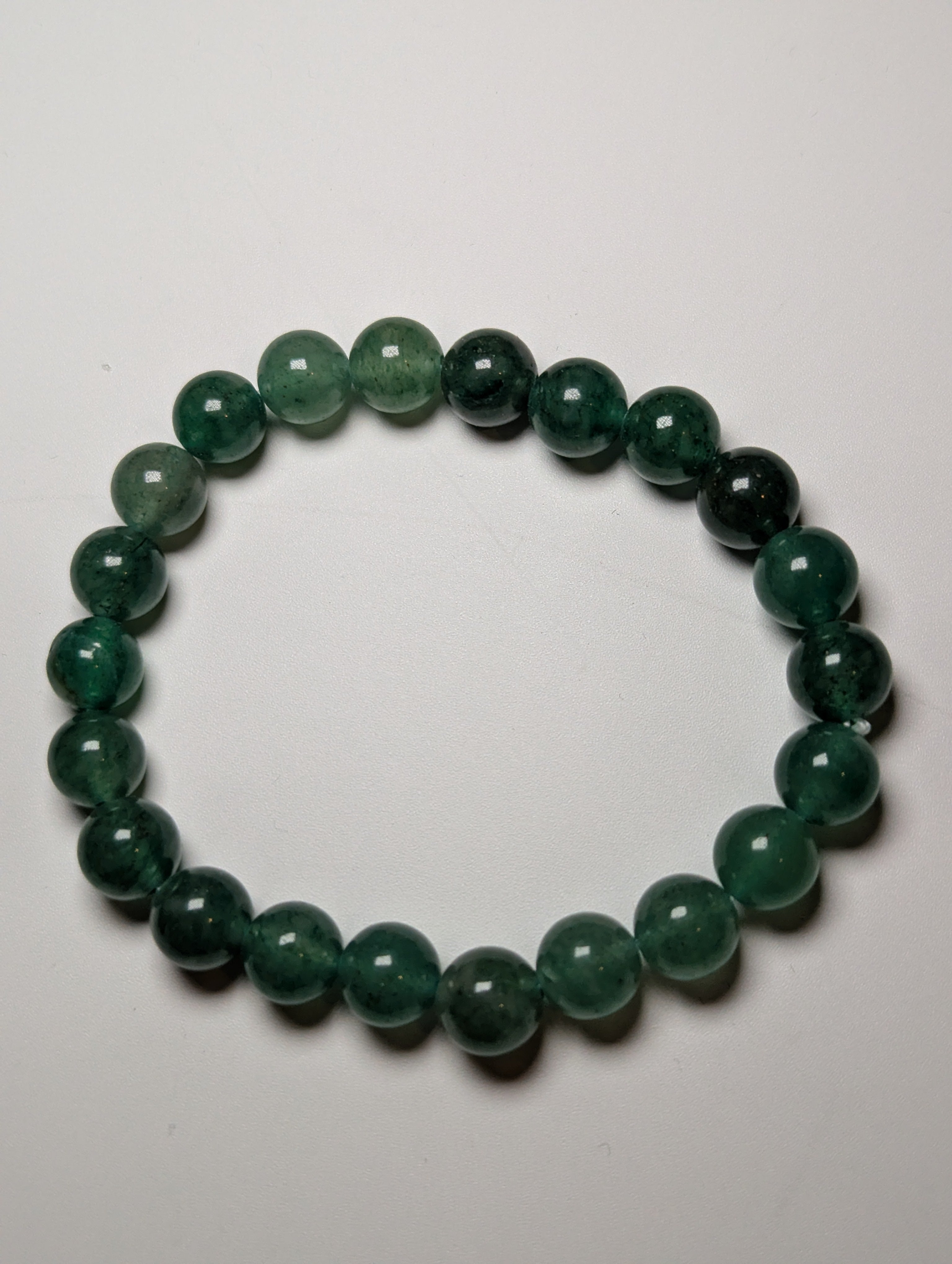 Green strawberry quartz crystal bracelet