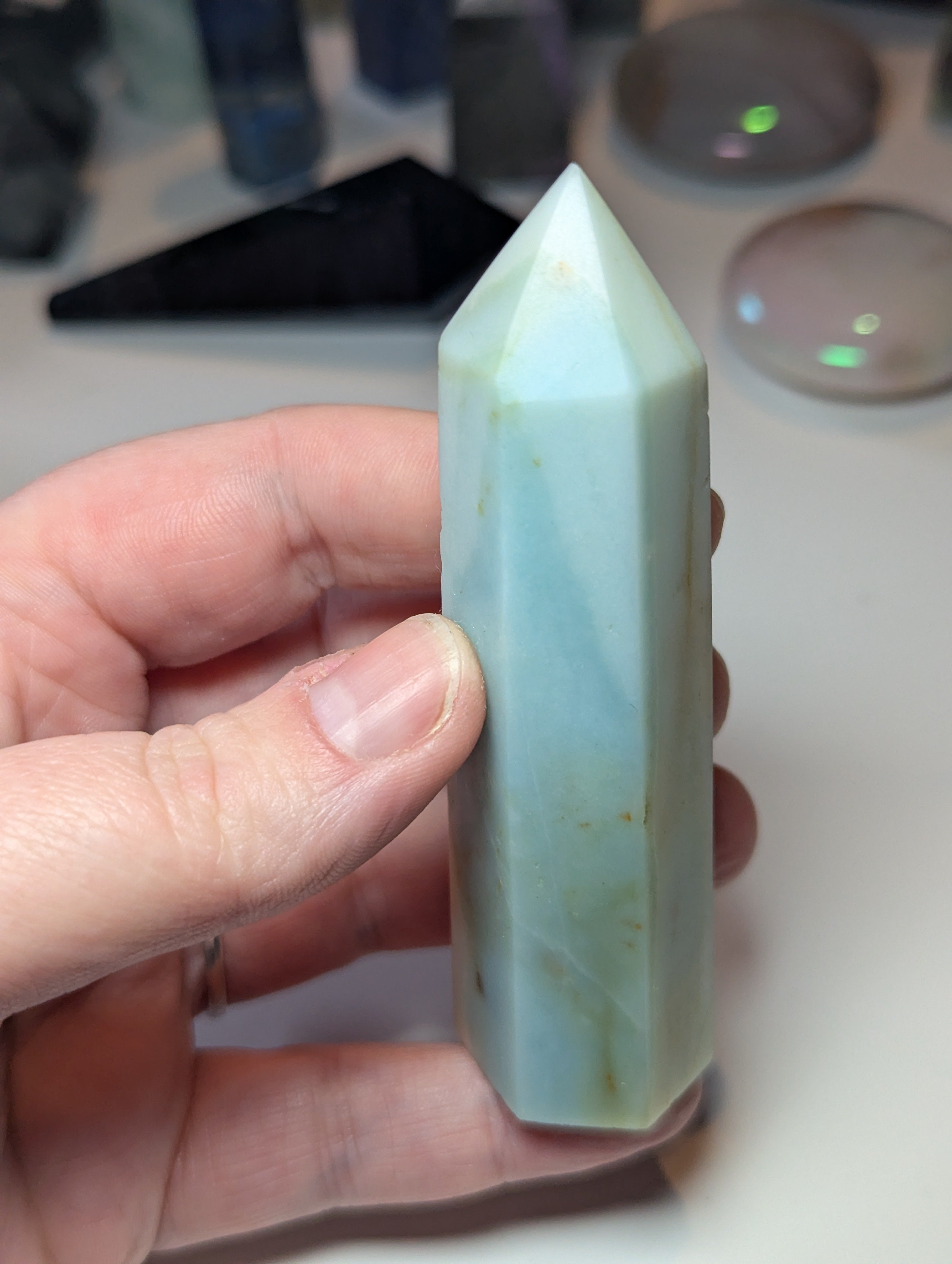 Caribbean calcite crystal tower with imperfections