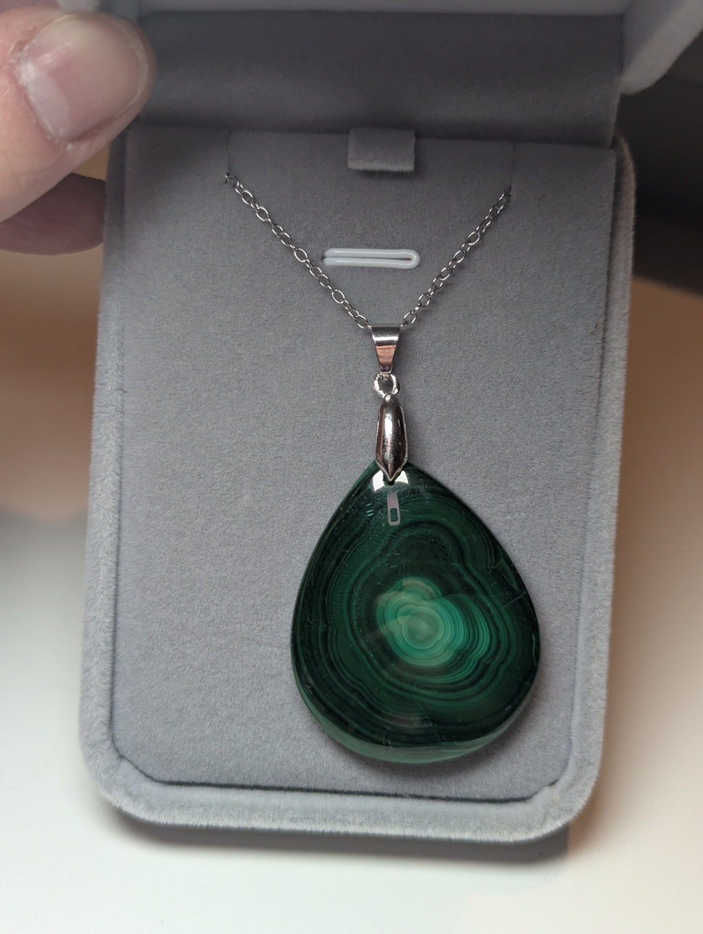 Malicite crystal teardrop handmade necklace