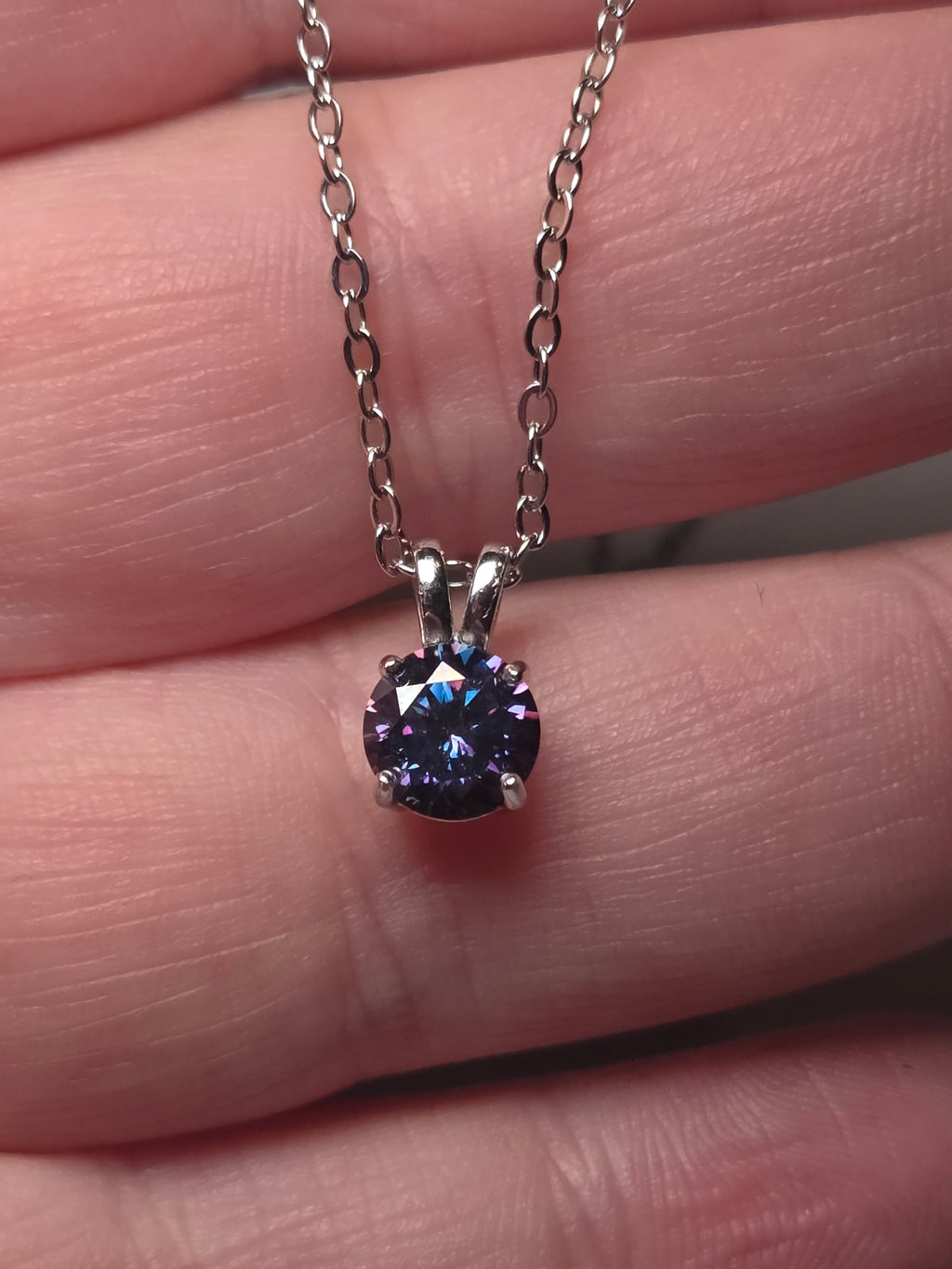 Purple Moissanite 2Carot diamond Necklace
