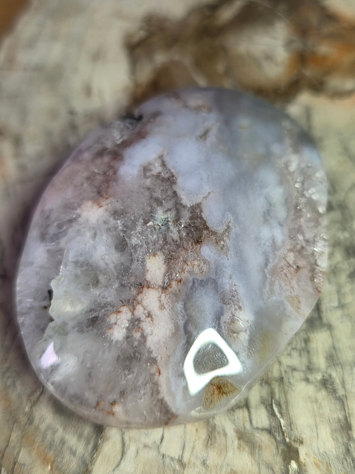 Pink amethyst crystal palmstone