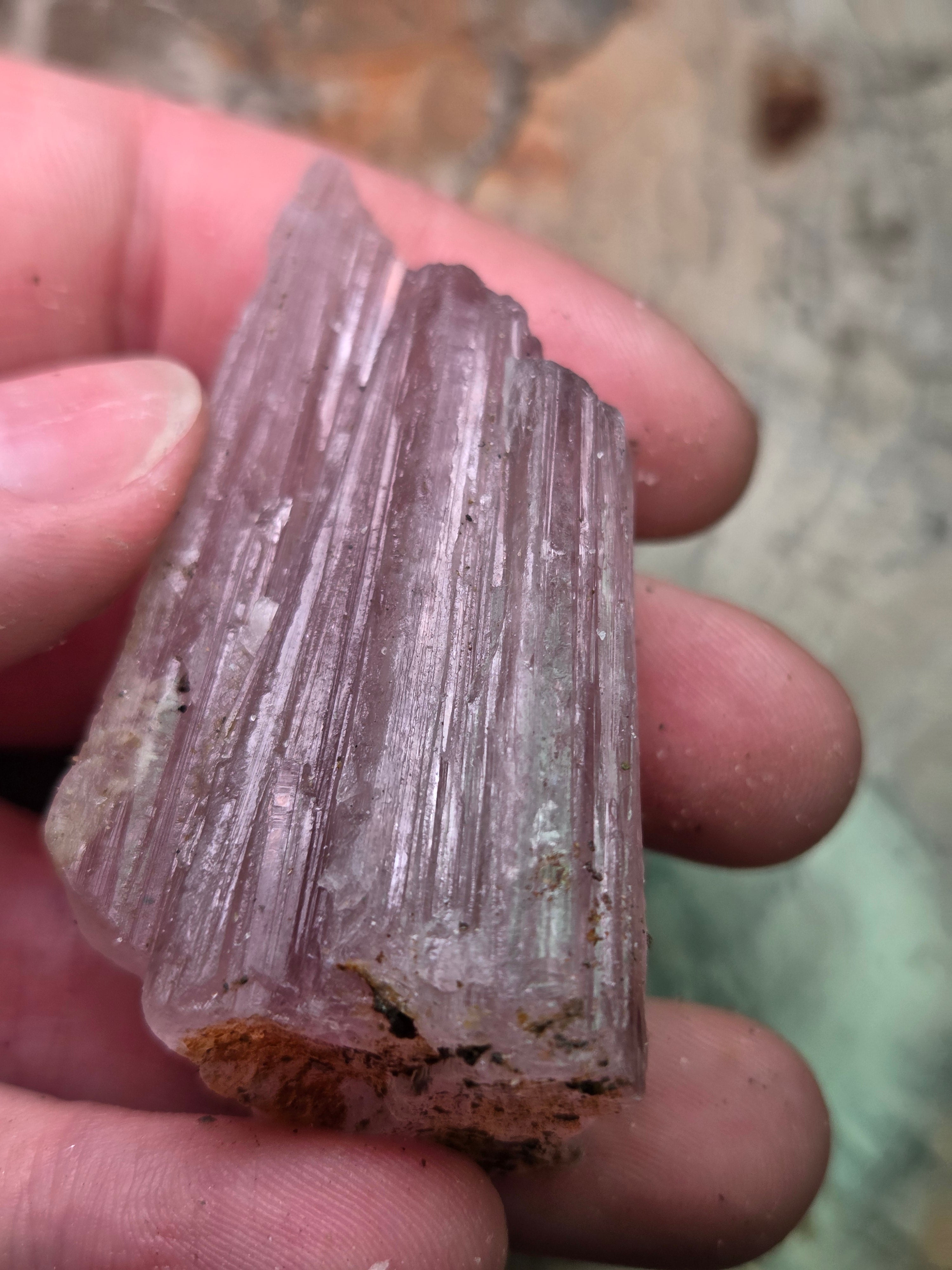 Raw pink Tourmaline specimen
